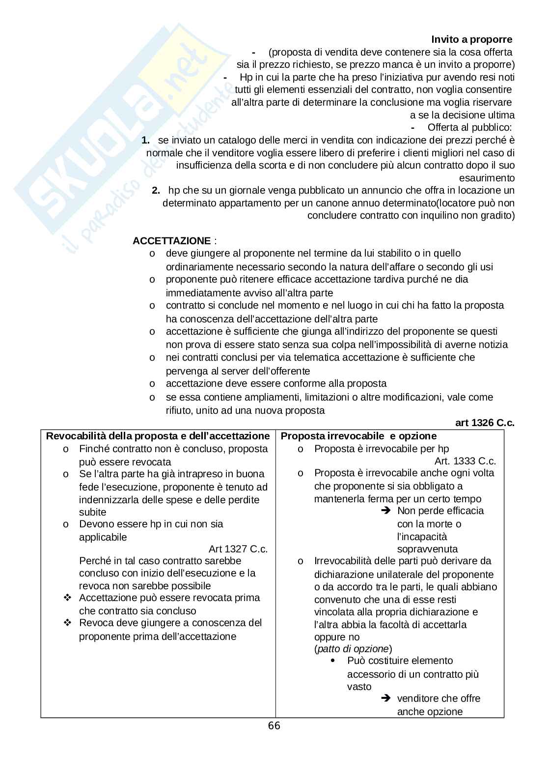 Riassunto esame Istituzioni di diritto privato I, Prof. Romeo Chrisitian, libro consigliato Manuale di diritto privato, Trimarchi Pag. 66