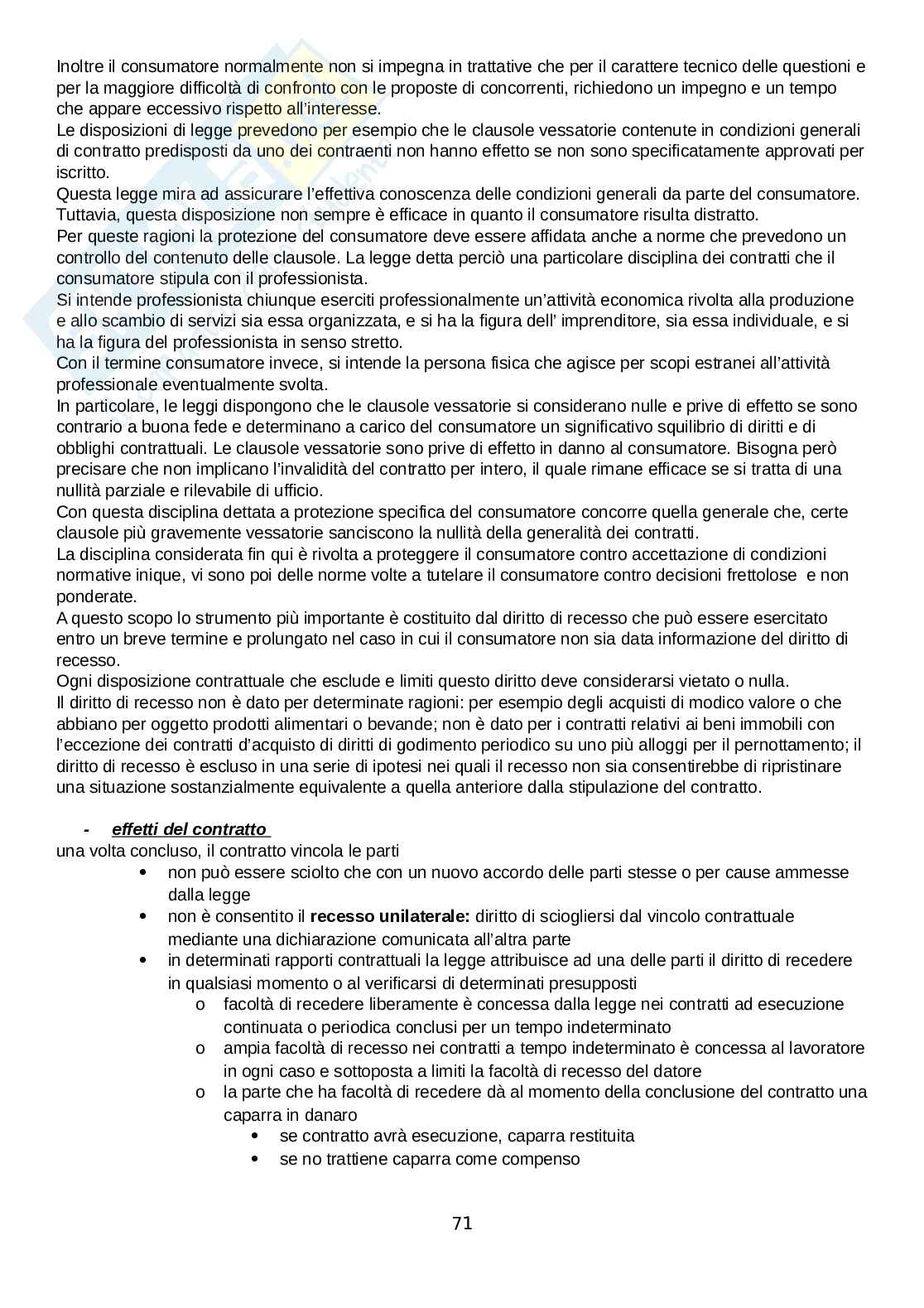 Riassunto esame Istituzioni di diritto privato I, Prof. Romeo Chrisitian, libro consigliato Manuale di diritto privato, Trimarchi Pag. 71