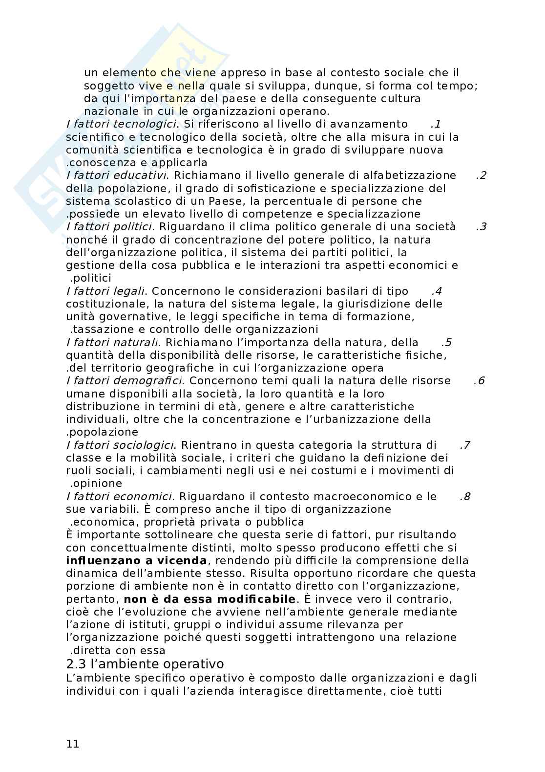 Nozioni Organizzazione aziendale Pag. 11