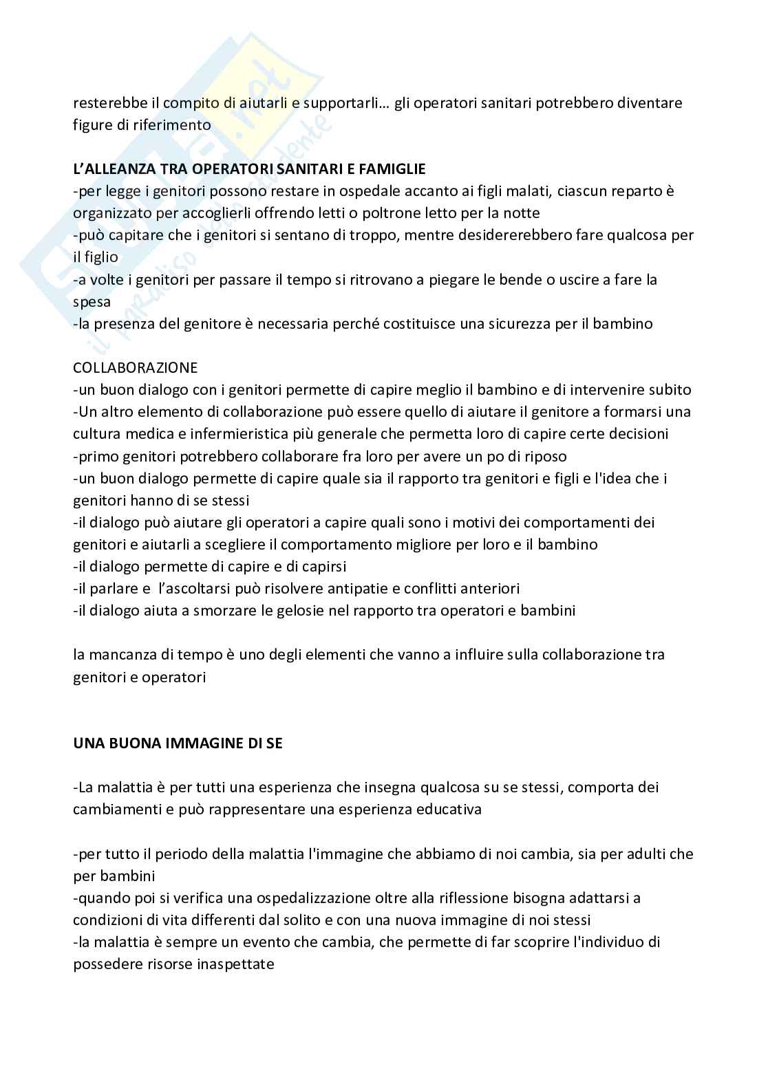 Riassunto esame Psicologia dell'infanzia e counseling psicologico-educativo, Prof. Ionio Chiara, libro consigliato La paura del lupo cattivo: quando un bambino è in ospedale, Silvia Kanizsa Pag. 11