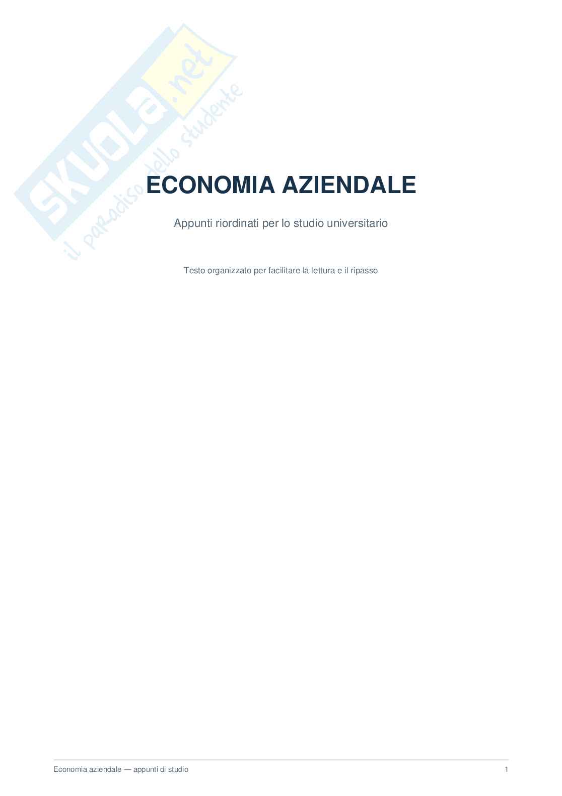 Appunti Economia aziendale  Pag. 1