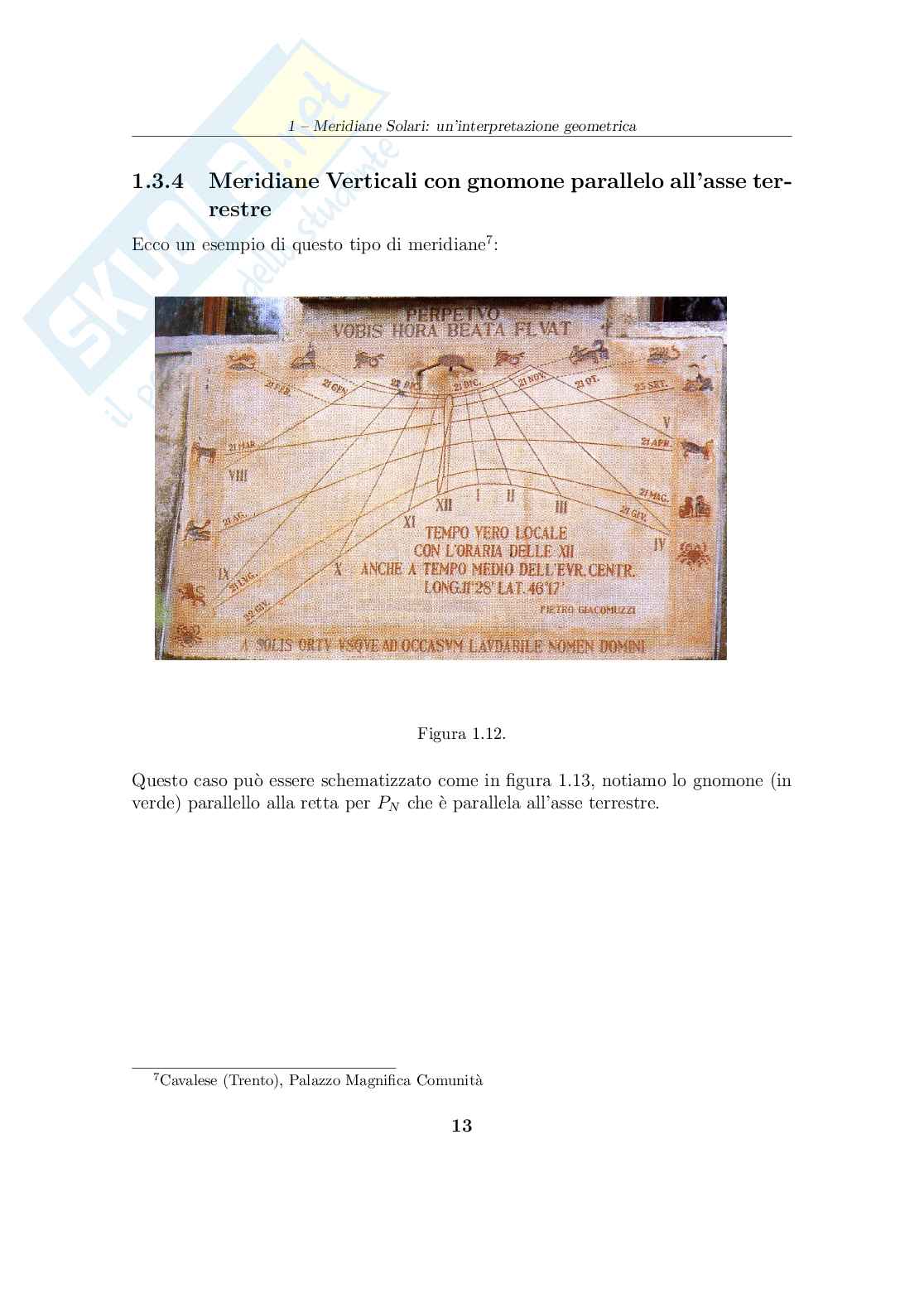 Meridiane solari un'interpretazione geometrica Pag. 16