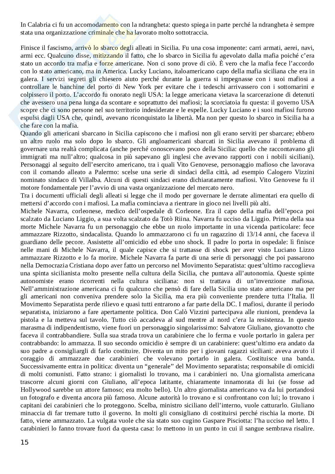 Storia delle mafie italiane Pag. 16