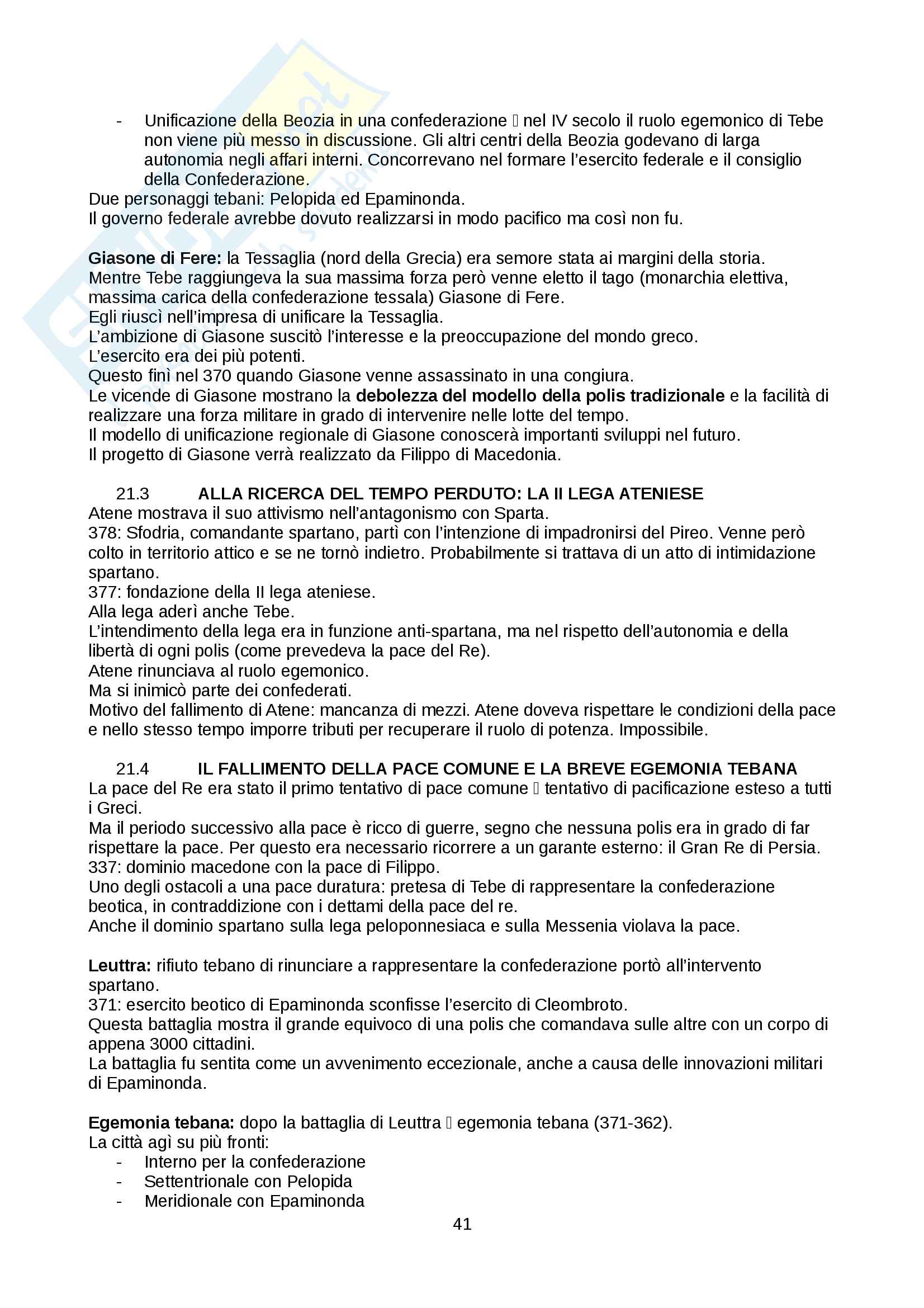 Sunto di storia greca, prof. Faraguna, libro consigliato: Storia greca di Bettalli Pag. 41