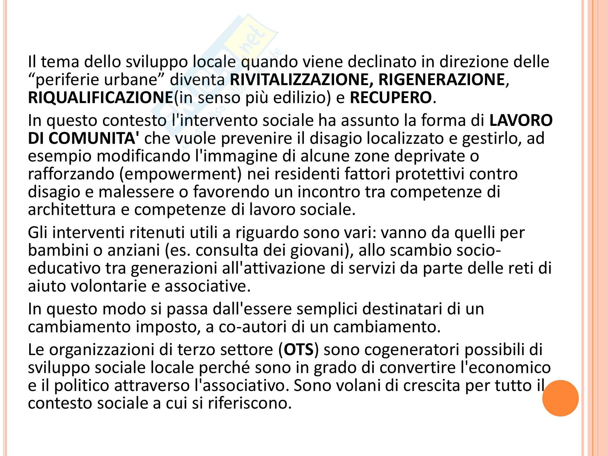 Riassunto esame Tecniche dell'empowerment e della cittadinanza attiva,prof. Zanetti, libro consigliato Il lavoro nella Comunità locale per una cittadinanza attiva Pag. 21