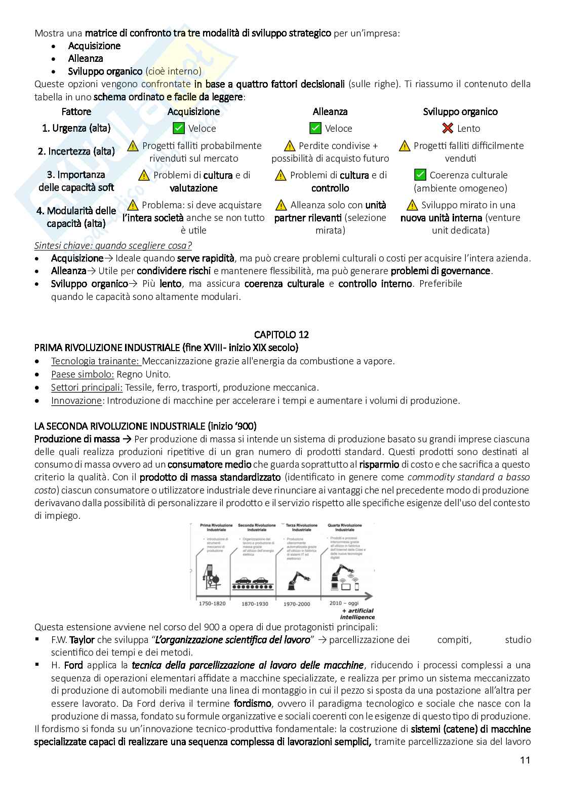 Riassunto esame Strategie e processi aziendali, Prof. Marzocchi Chiara, libro consigliato Strategia orientare organizzazioni e imprese in un mondo che cambia, Johnson et al Pag. 11