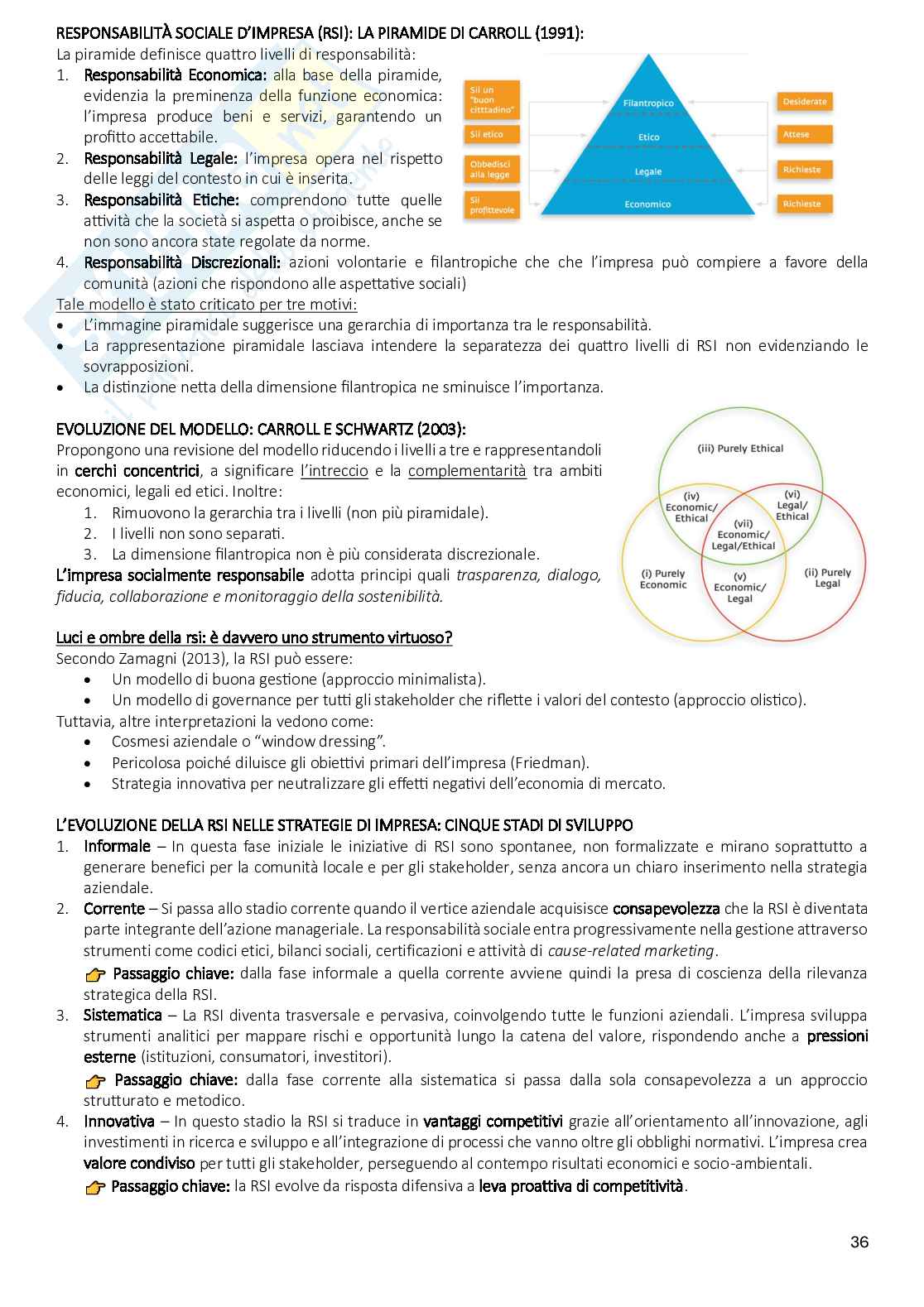 Riassunto esame Strategie e processi aziendali, Prof. Marzocchi Chiara, libro consigliato Strategia orientare organizzazioni e imprese in un mondo che cambia, Johnson et al Pag. 36