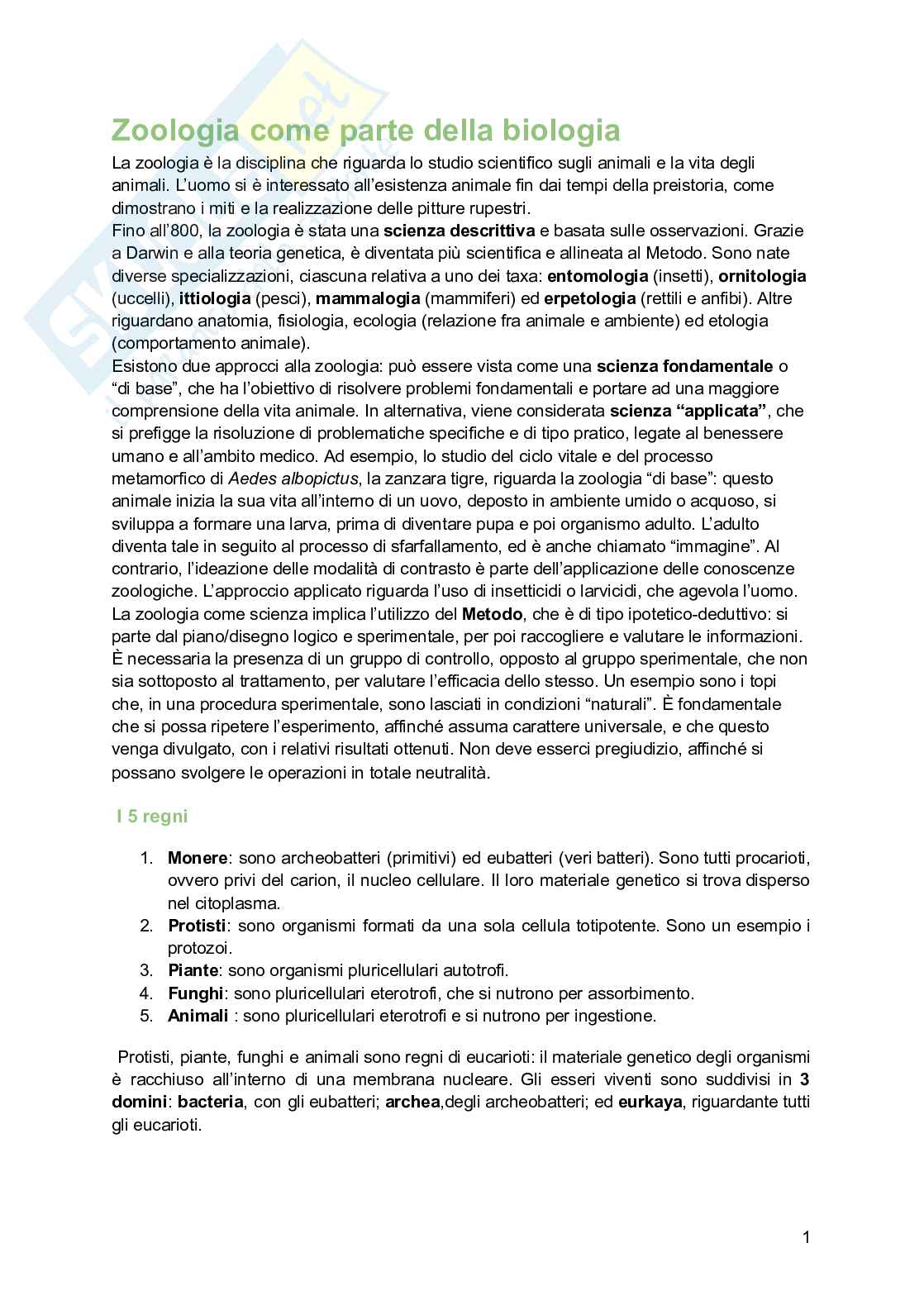 Zoologia  Pag. 1