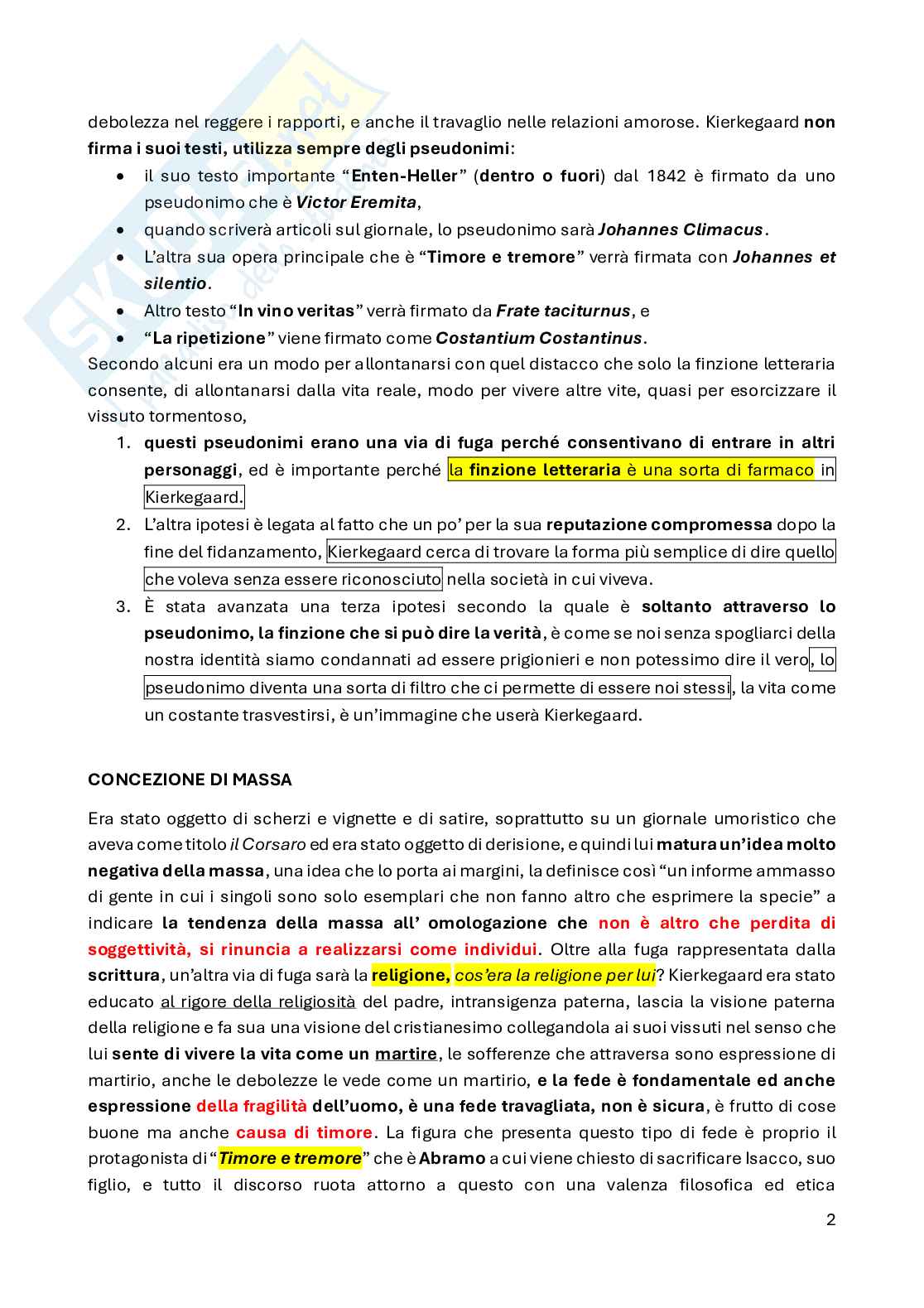 Kirkegaard, Schopenhauer e positivismo Pag. 2