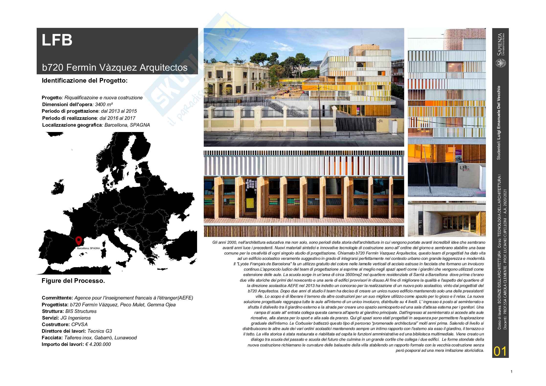 Tecnologia dell'architettura I - Elaborato grafico Esame Pag. 2