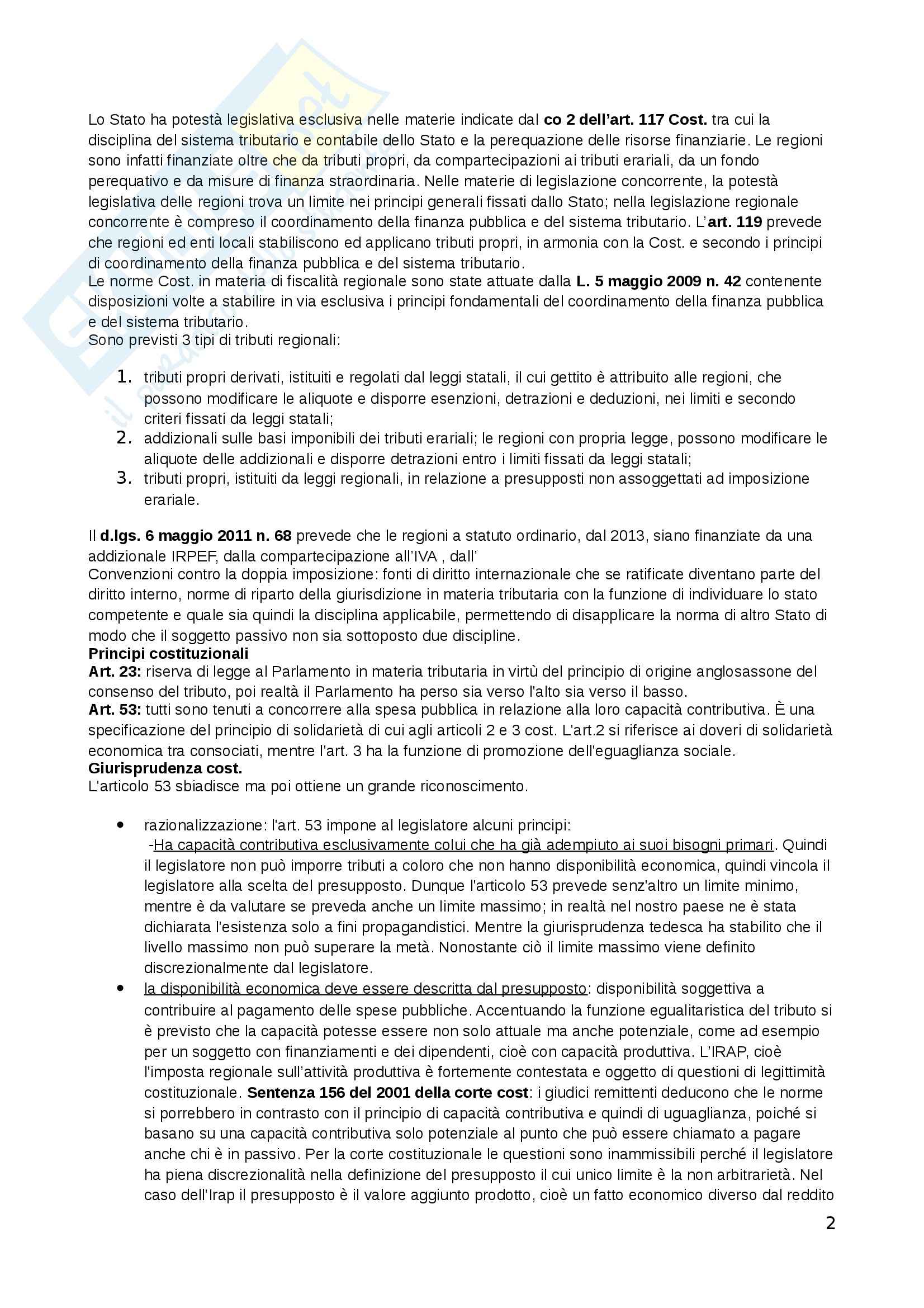 Riassunto esame Diritto Tributario, prof. Ragucci, libro consigliato Istituzioni di Diritto Tributario, di Tesauro Pag. 2