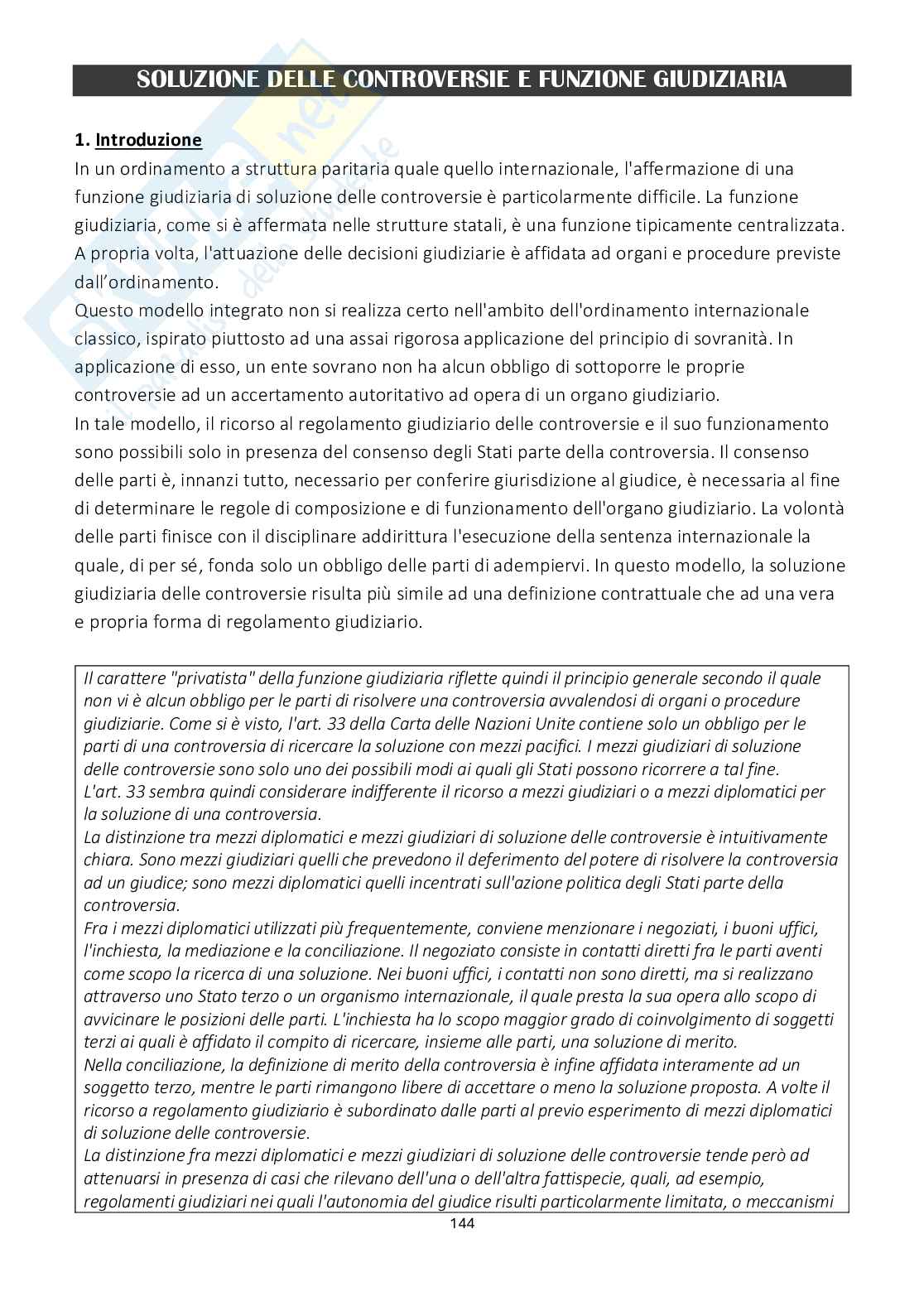 Riassunto esame Diritto internazionale, Prof. Viterbo Annamaria, libro consigliato Diritto internazionale, Cannizzaro Pag. 1