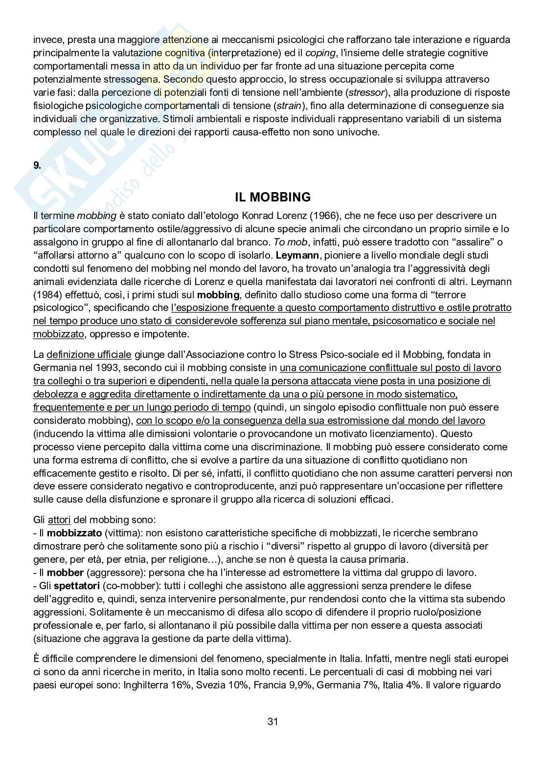 Appunti completi delle lezioni per l'esame di Psicologia del lavoro e delle organizzazioni, prof. Maeran Pag. 31
