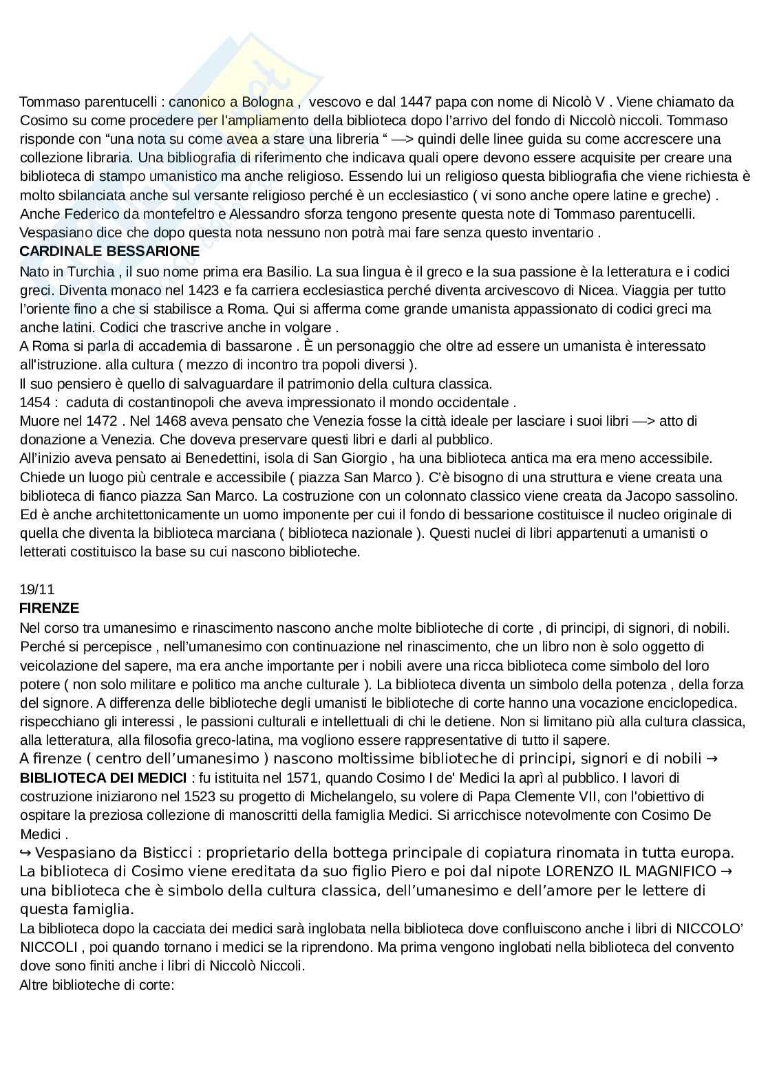 Appunti lezioni Storia delle biblioteche Pag. 16