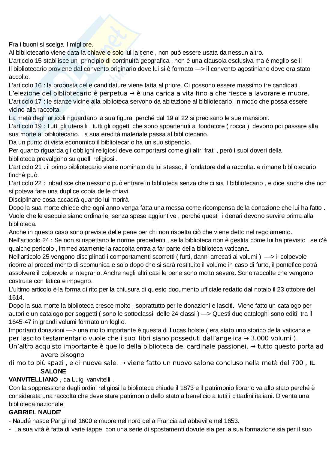 Appunti lezioni Storia delle biblioteche Pag. 51