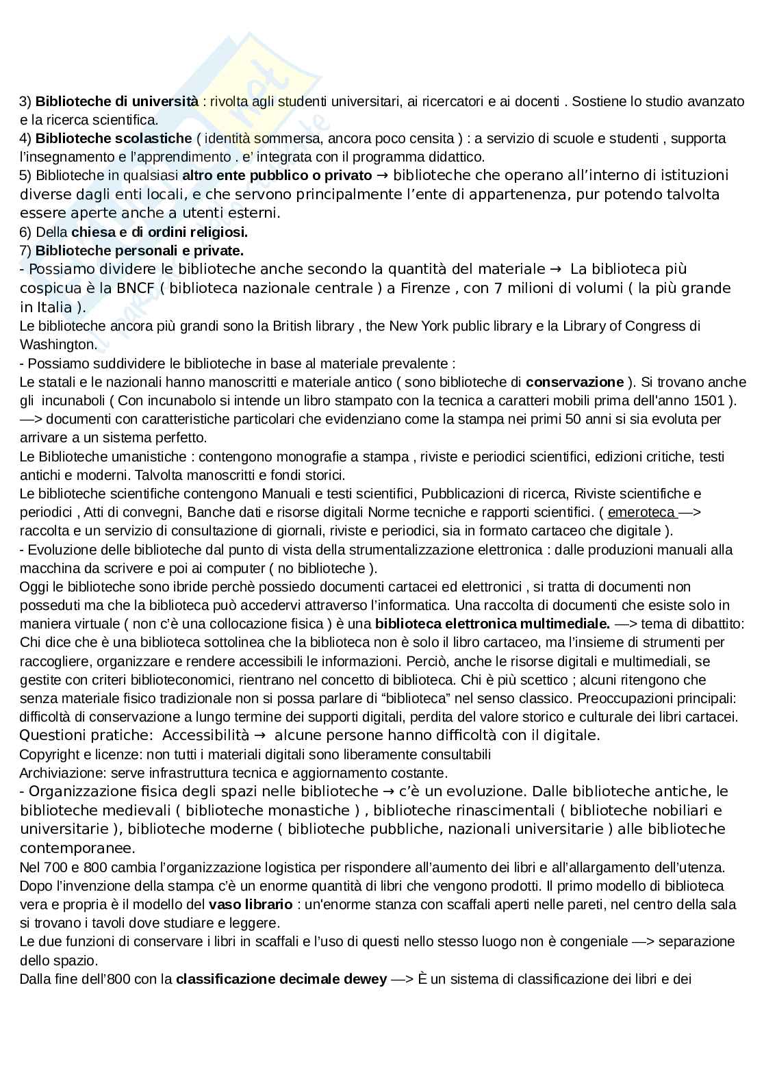 Appunti lezioni Storia delle biblioteche Pag. 6
