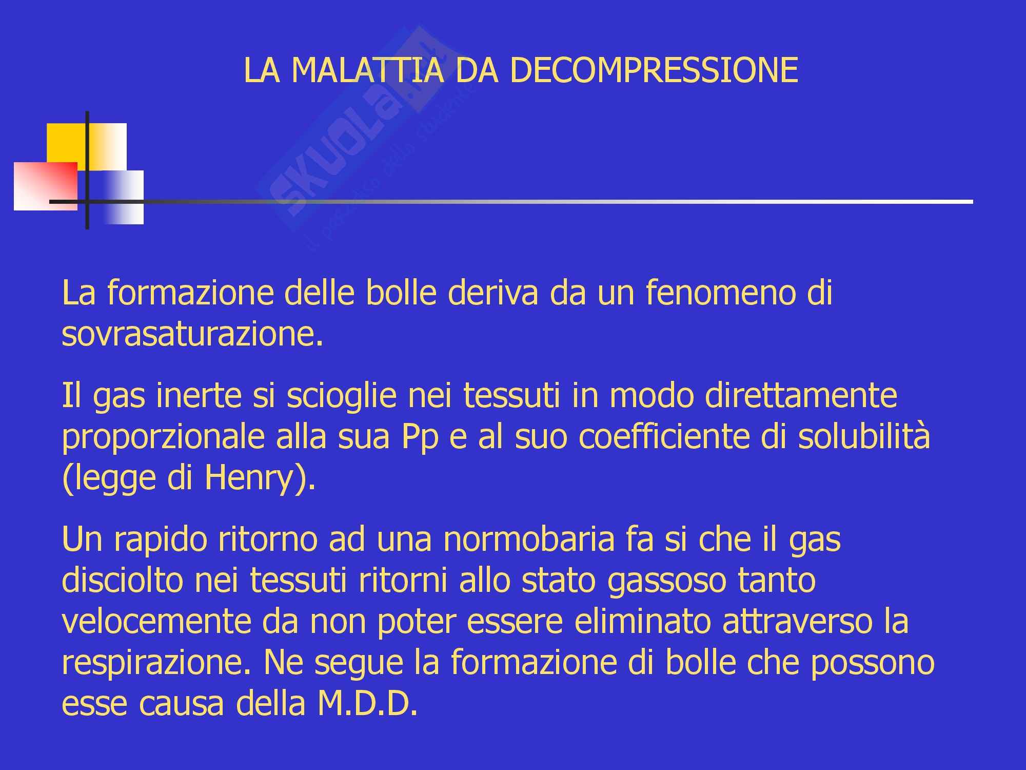 Anestesia - Malattia da decompressione Pag. 2