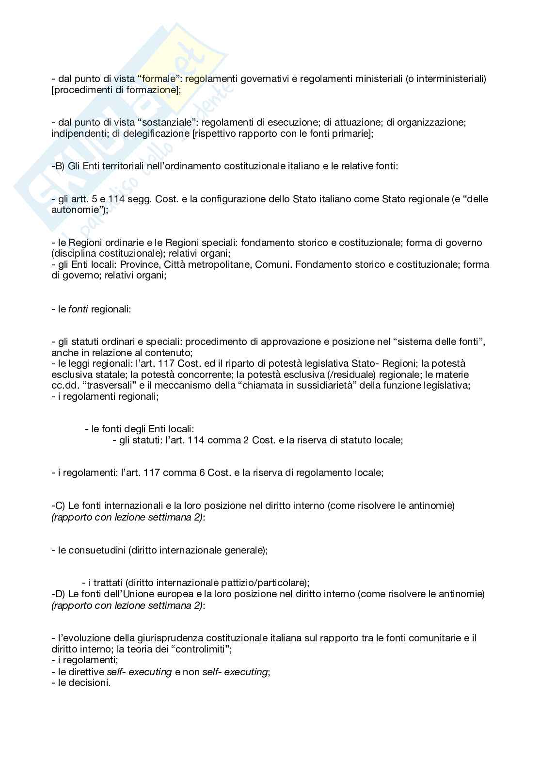 Sistema delle fonti del diritto Pag. 6