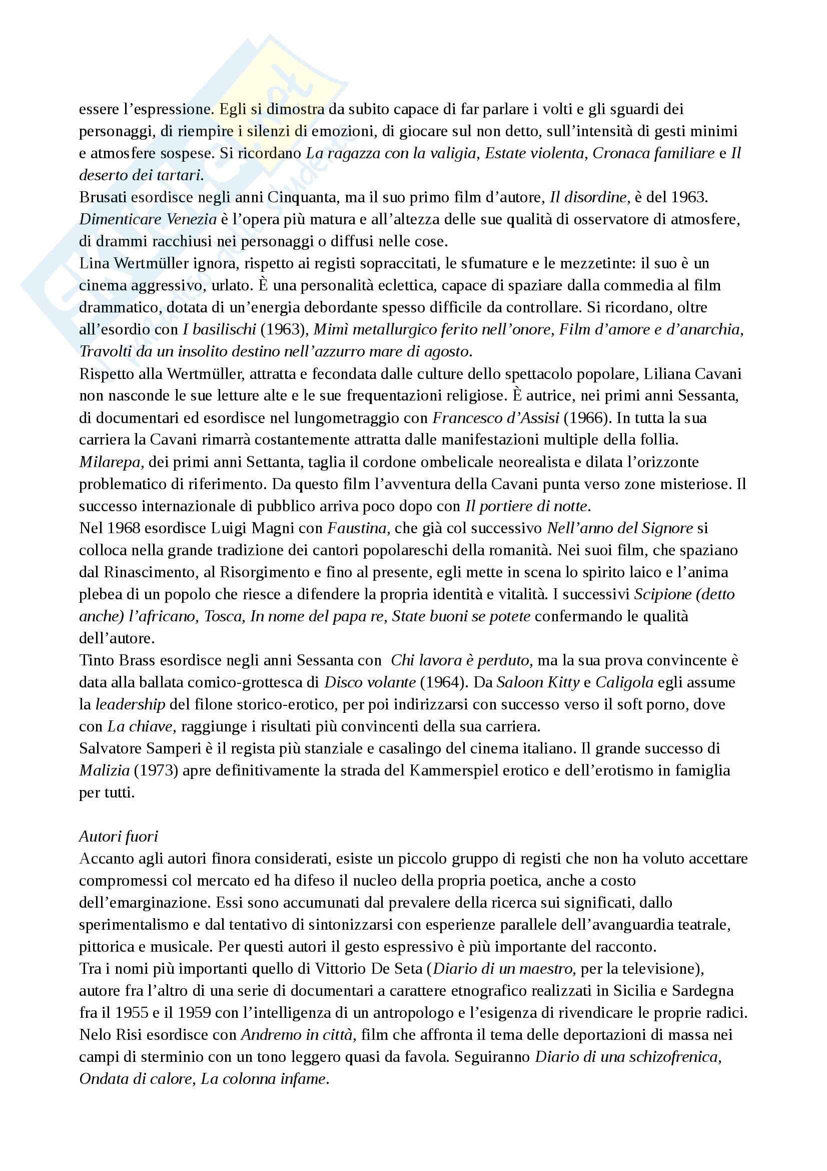 Riassunto esame Storia del cinema, prof. Della Torre, libro consigliato Cent'anni di cinema italiano, Brunetta Pag. 11