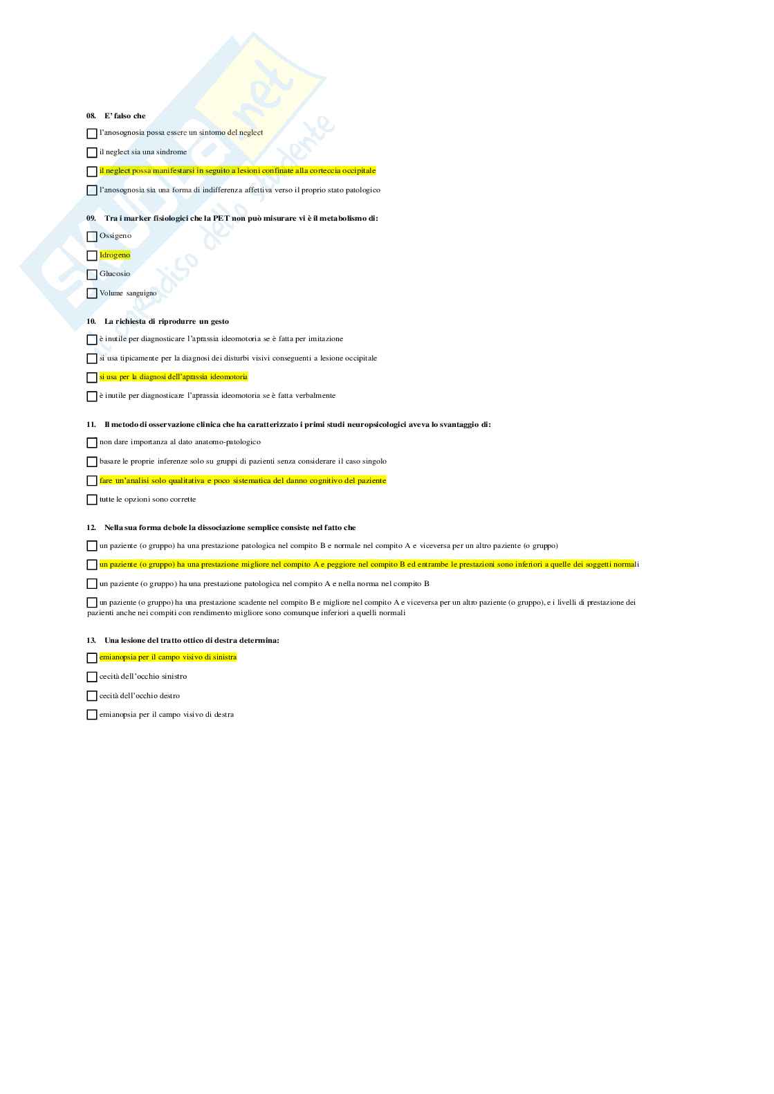 Neuropsicologia Pag. 11