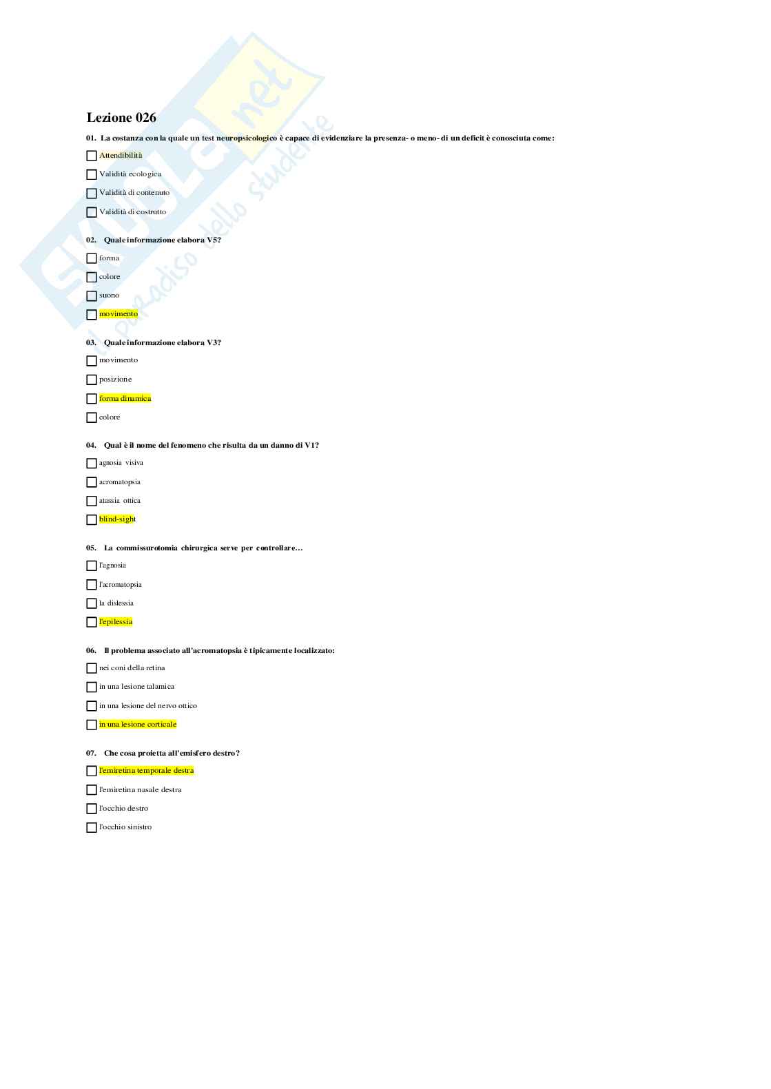 Neuropsicologia Pag. 36