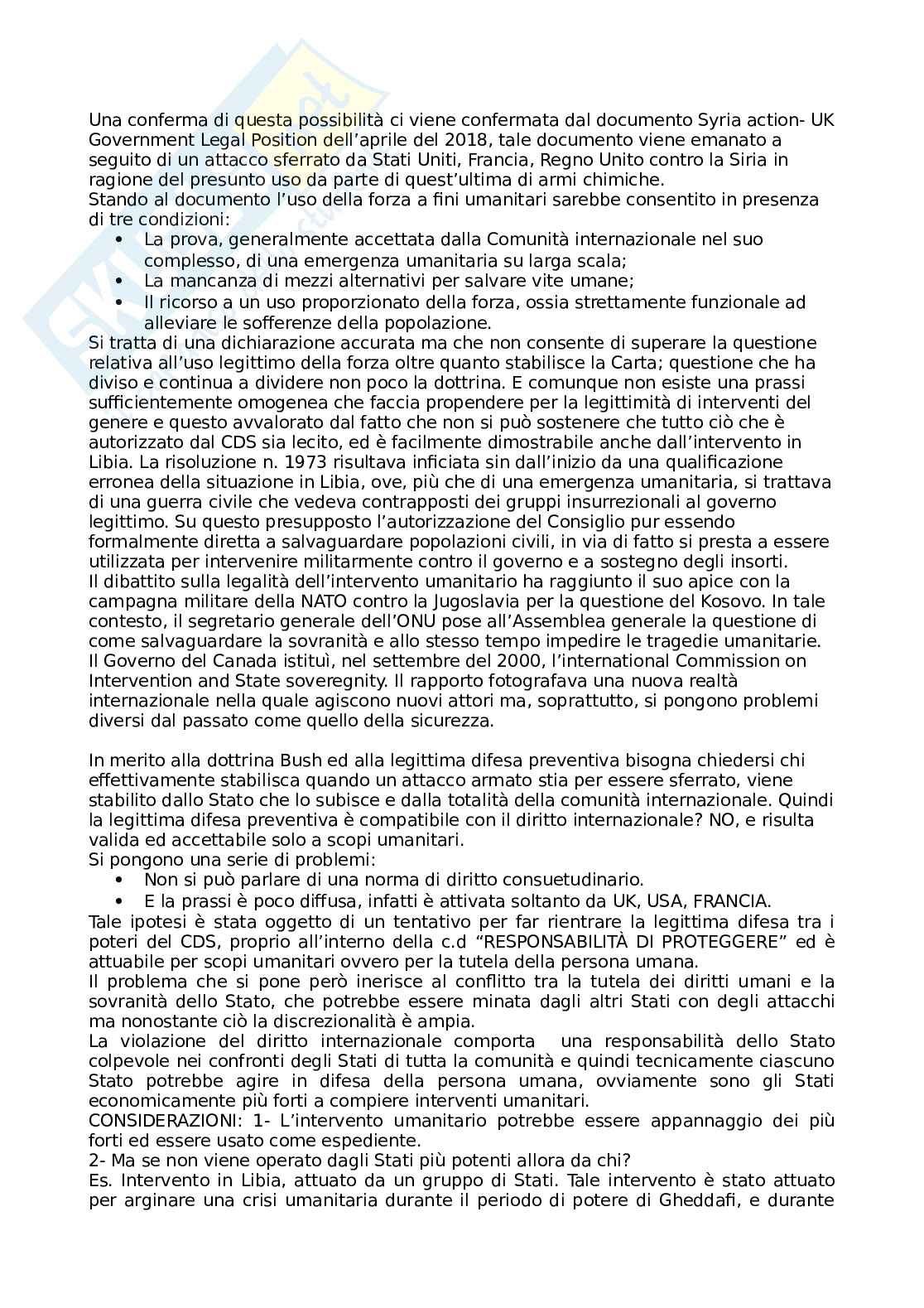 Riassunto esame Diritto internazionale, Prof. Peruggi Fulvio, libro consigliato Introduzione al diritto internazionale , Palombino Pag. 16