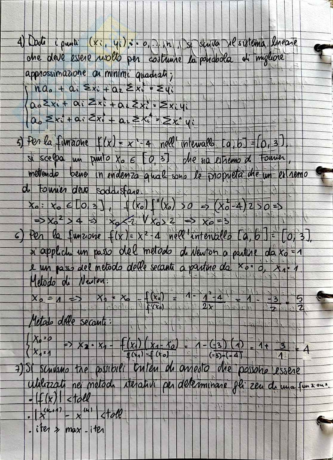 Esame Calcolo numerico 7 Settembre 2020 Pag. 2
