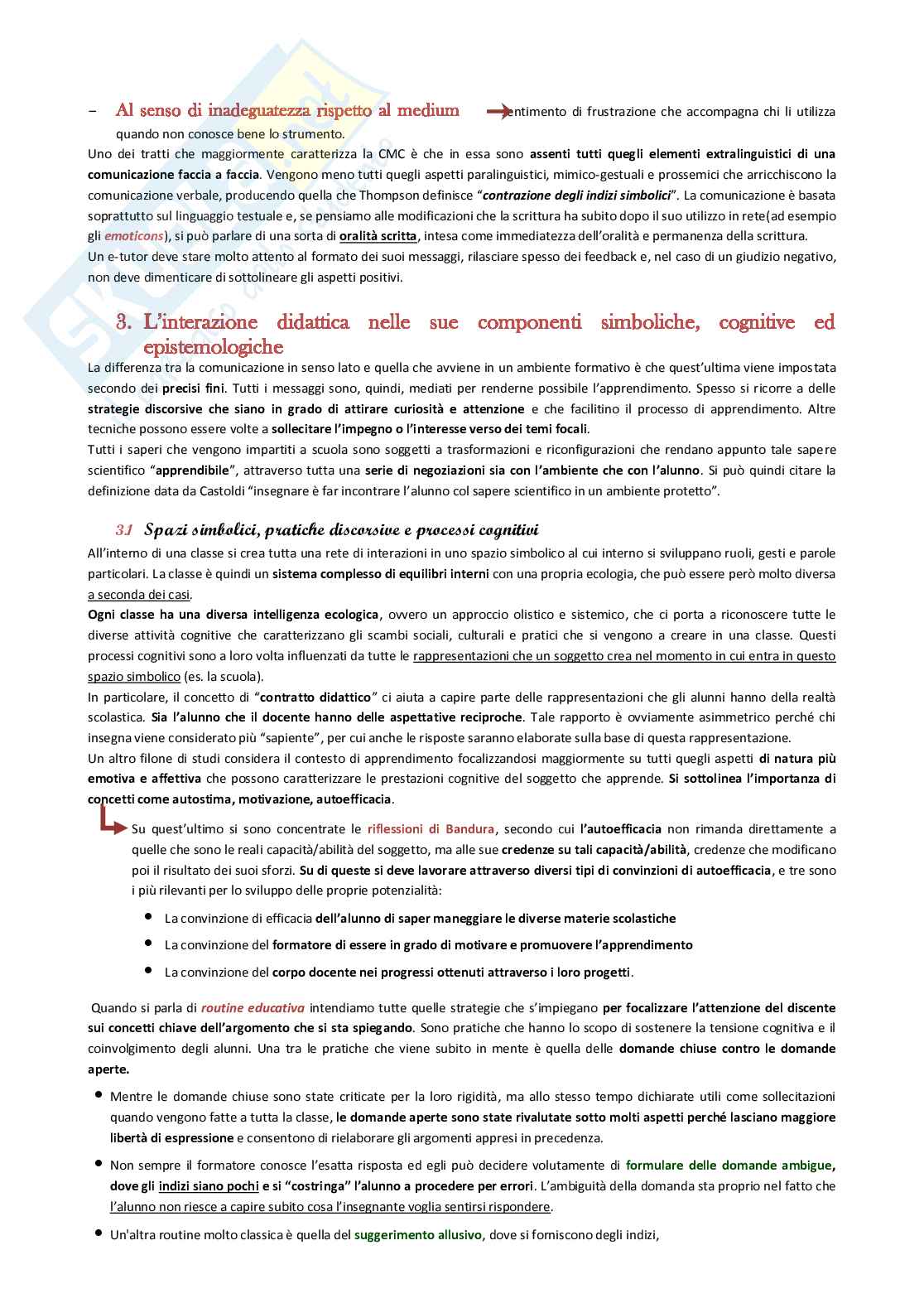 appunti delle lezioni di didattica generale e schema del libro fondamenti di didattica calvani Pag. 26