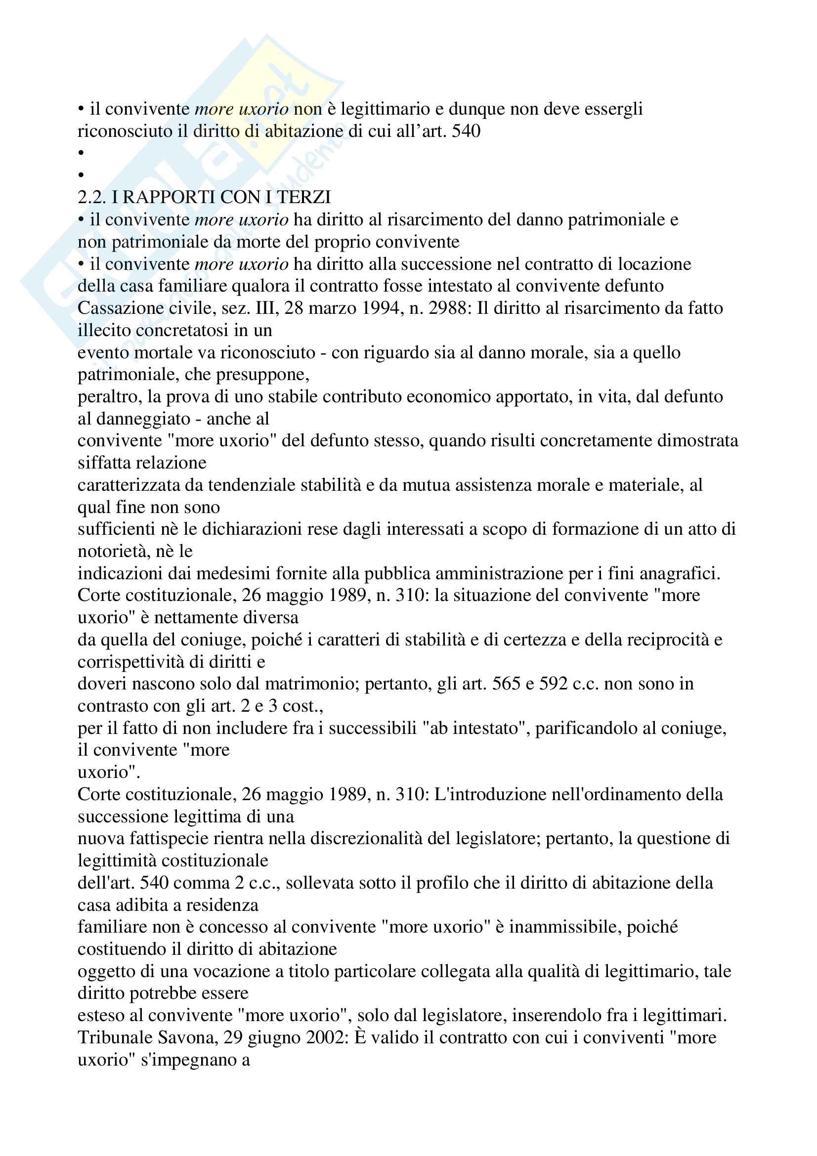 Diritto privato e di famiglia - la famiglia di fatto Pag. 21