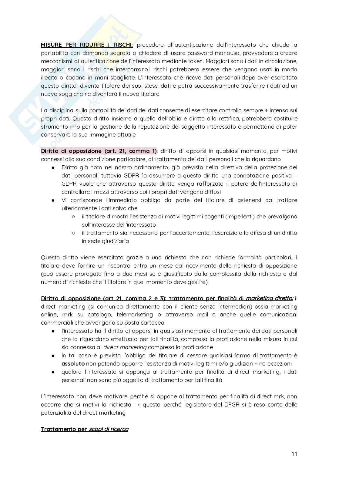 Regolamento generale sulla protezione dei dati personali Pag. 11
