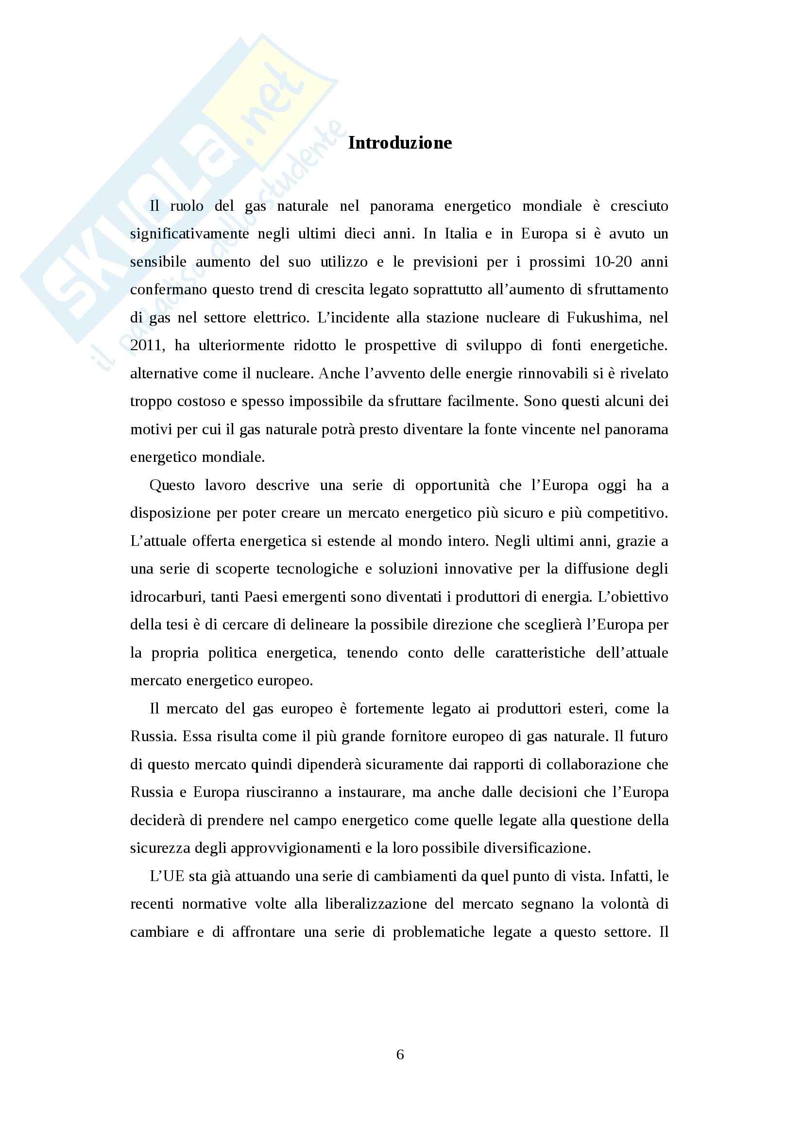 Rapporto di collaborazione tra Europa e Russia nel settore energetico - Tesi Pag. 6