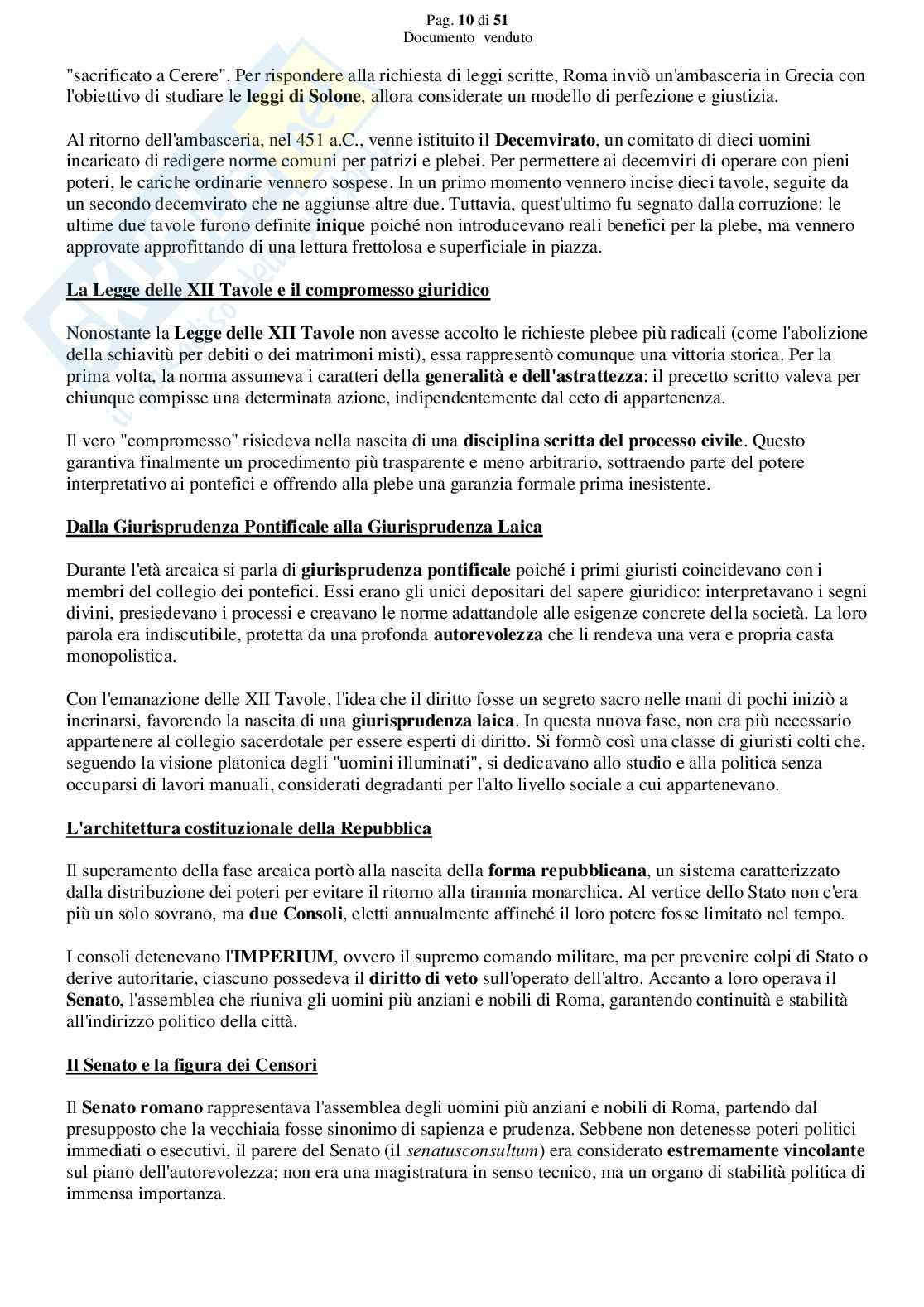 Riassunto esame Diritto romano, Prof. Frunzio Marina, libro consigliato Manuale di diritto privato romano , Marrone Pag. 11