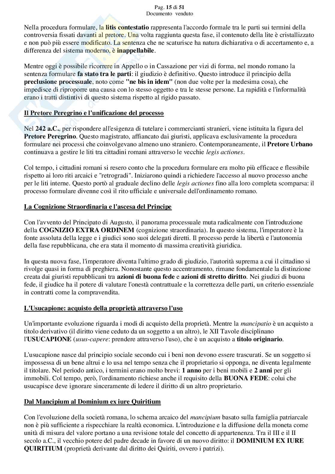Riassunto esame Diritto romano, Prof. Frunzio Marina, libro consigliato Manuale di diritto privato romano , Marrone Pag. 16