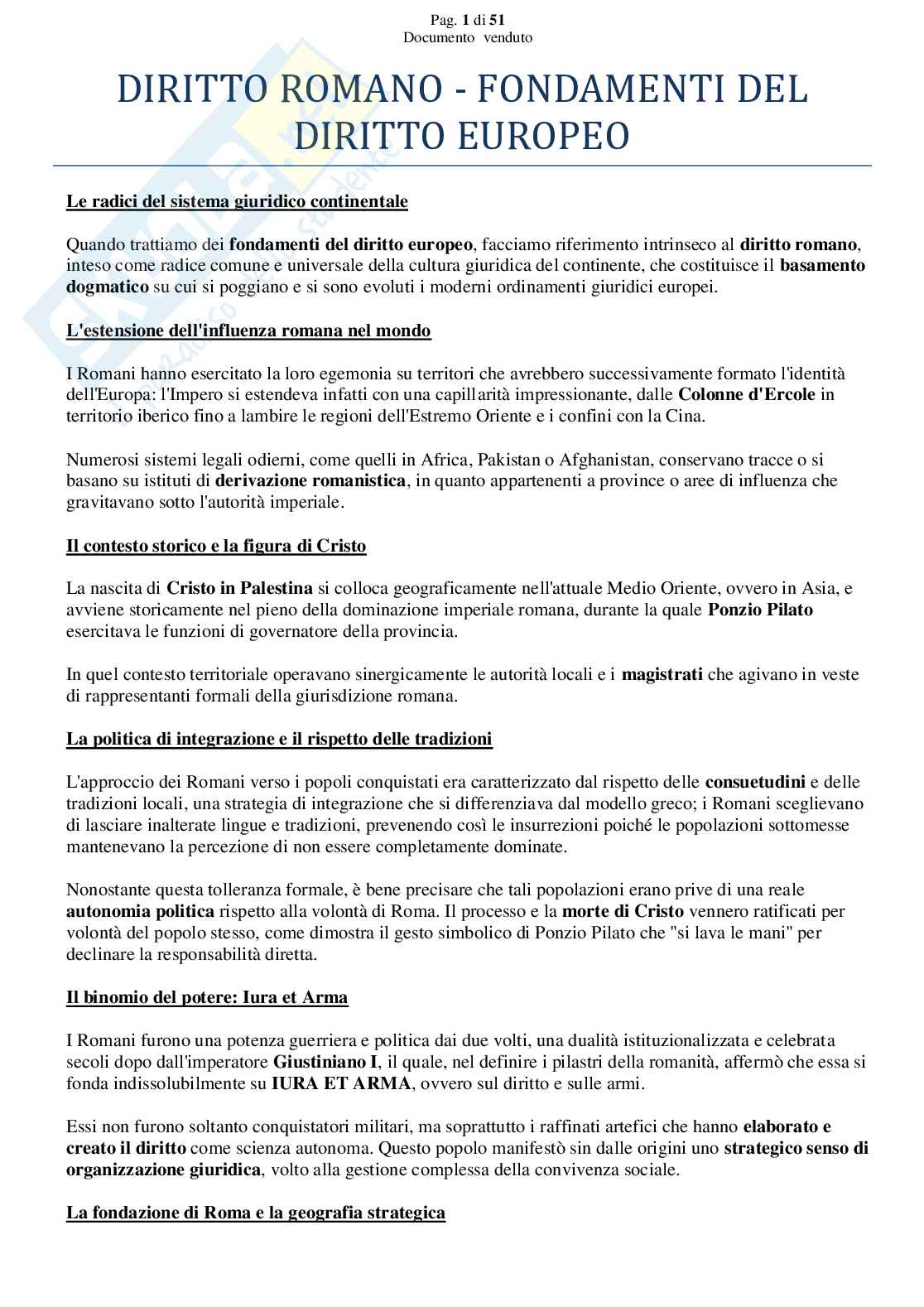 Riassunto esame Diritto romano, Prof. Frunzio Marina, libro consigliato Manuale di diritto privato romano , Marrone Pag. 2