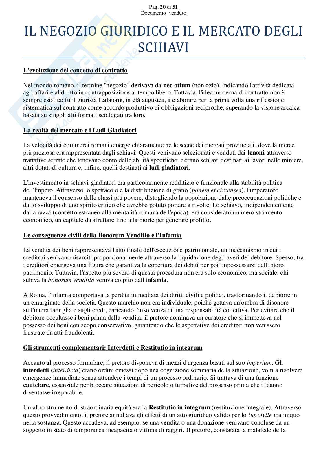Riassunto esame Diritto romano, Prof. Frunzio Marina, libro consigliato Manuale di diritto privato romano , Marrone Pag. 21