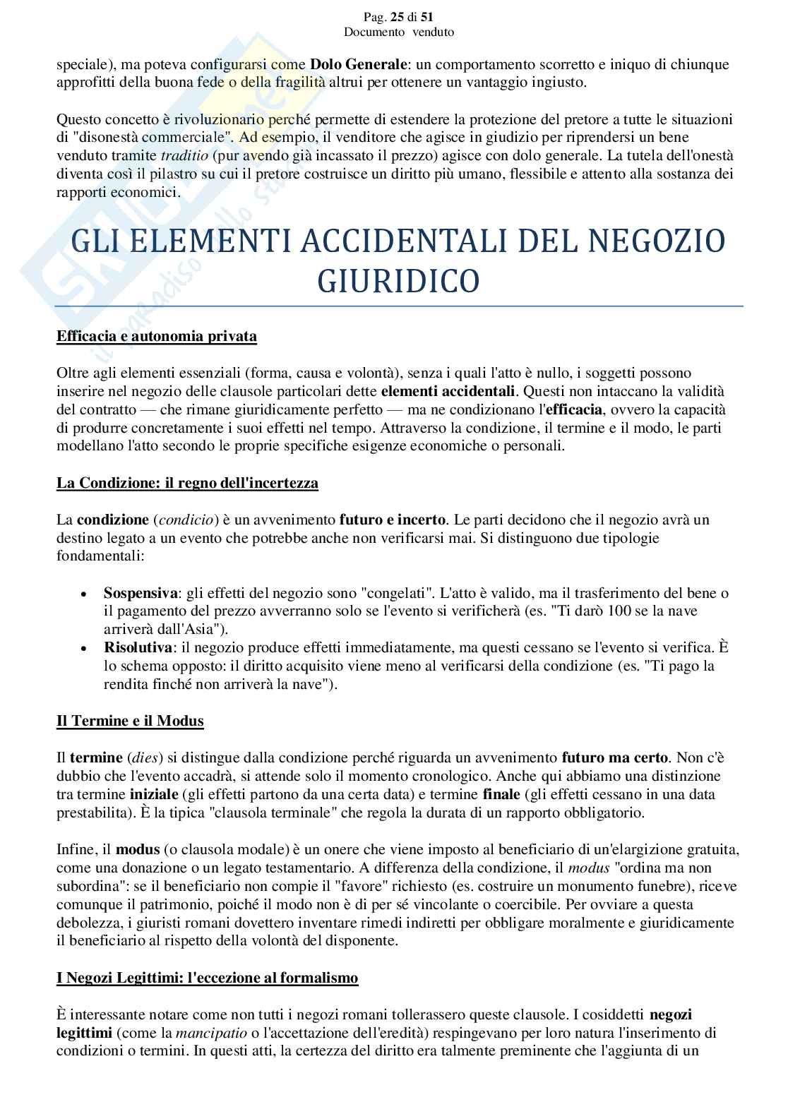Riassunto esame Diritto romano, Prof. Frunzio Marina, libro consigliato Manuale di diritto privato romano , Marrone Pag. 26