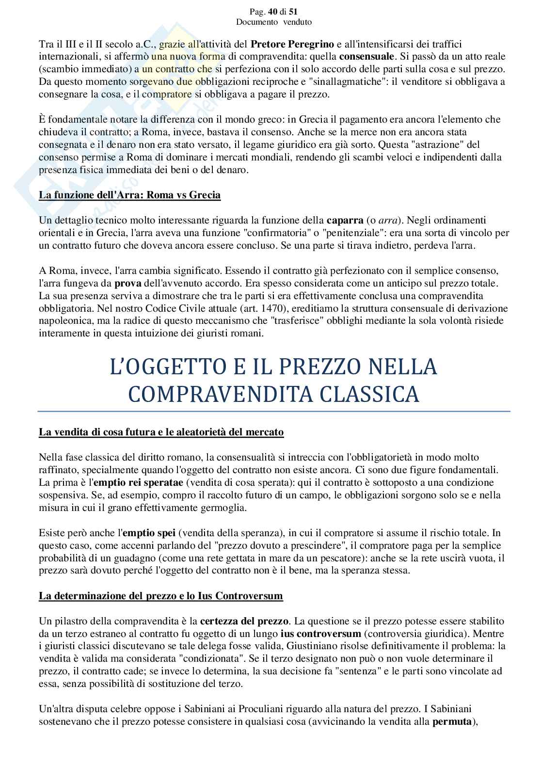 Riassunto esame Diritto romano, Prof. Frunzio Marina, libro consigliato Manuale di diritto privato romano , Marrone Pag. 41