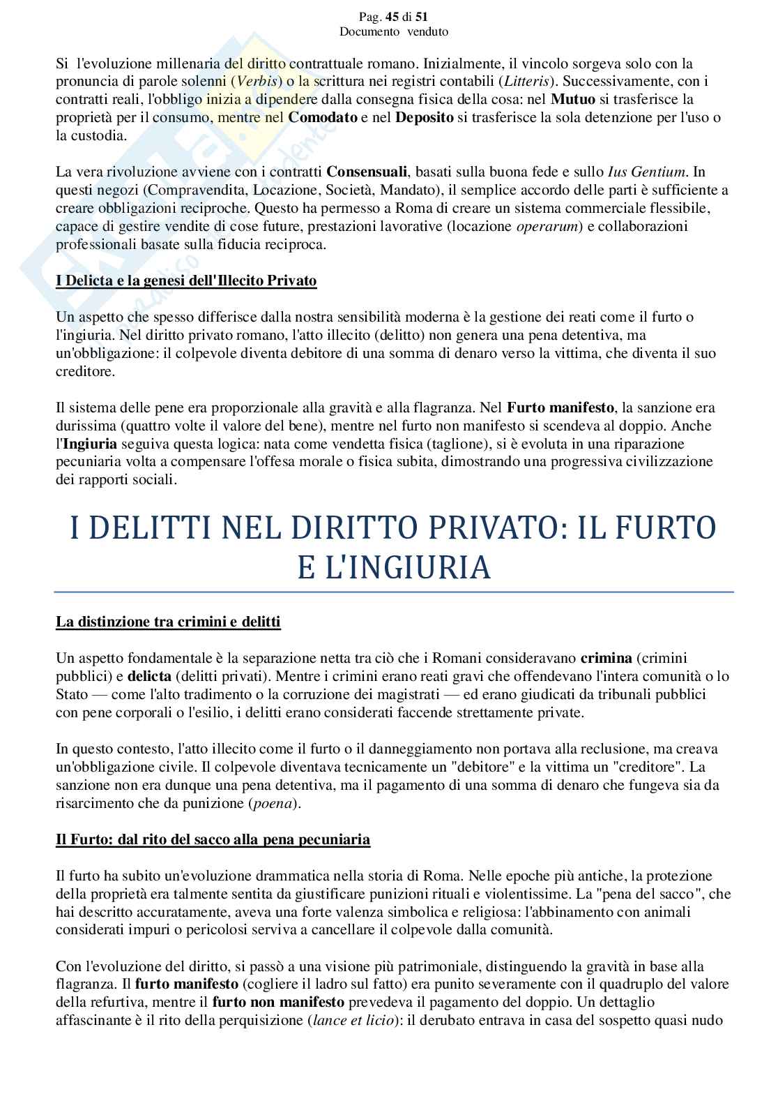 Riassunto esame Diritto romano, Prof. Frunzio Marina, libro consigliato Manuale di diritto privato romano , Marrone Pag. 46