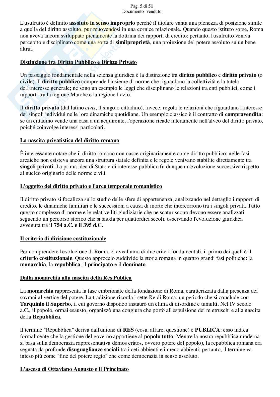 Riassunto esame Diritto romano, Prof. Frunzio Marina, libro consigliato Manuale di diritto privato romano , Marrone Pag. 6