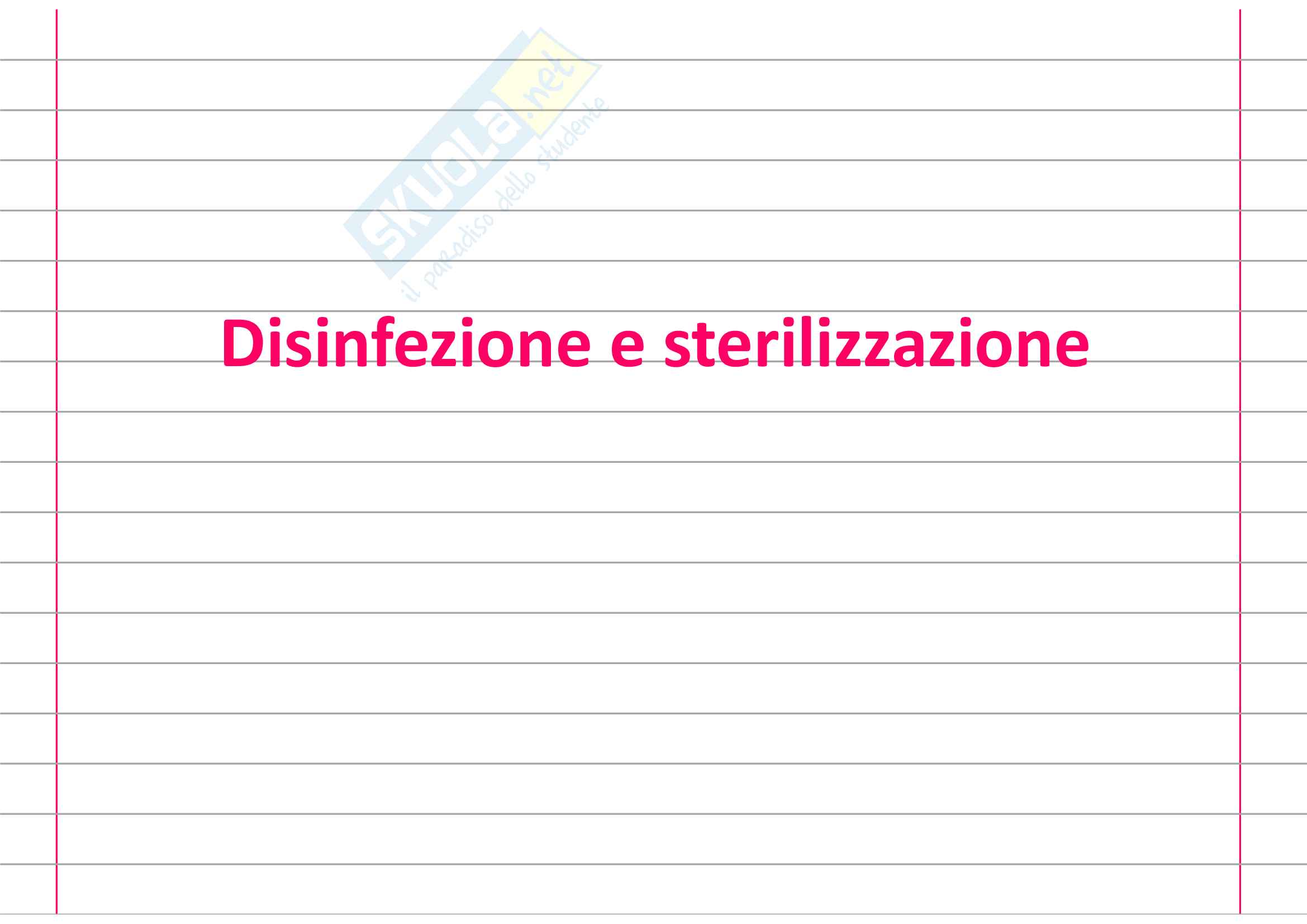 Disinfezione e sterilizzazione Pag. 1