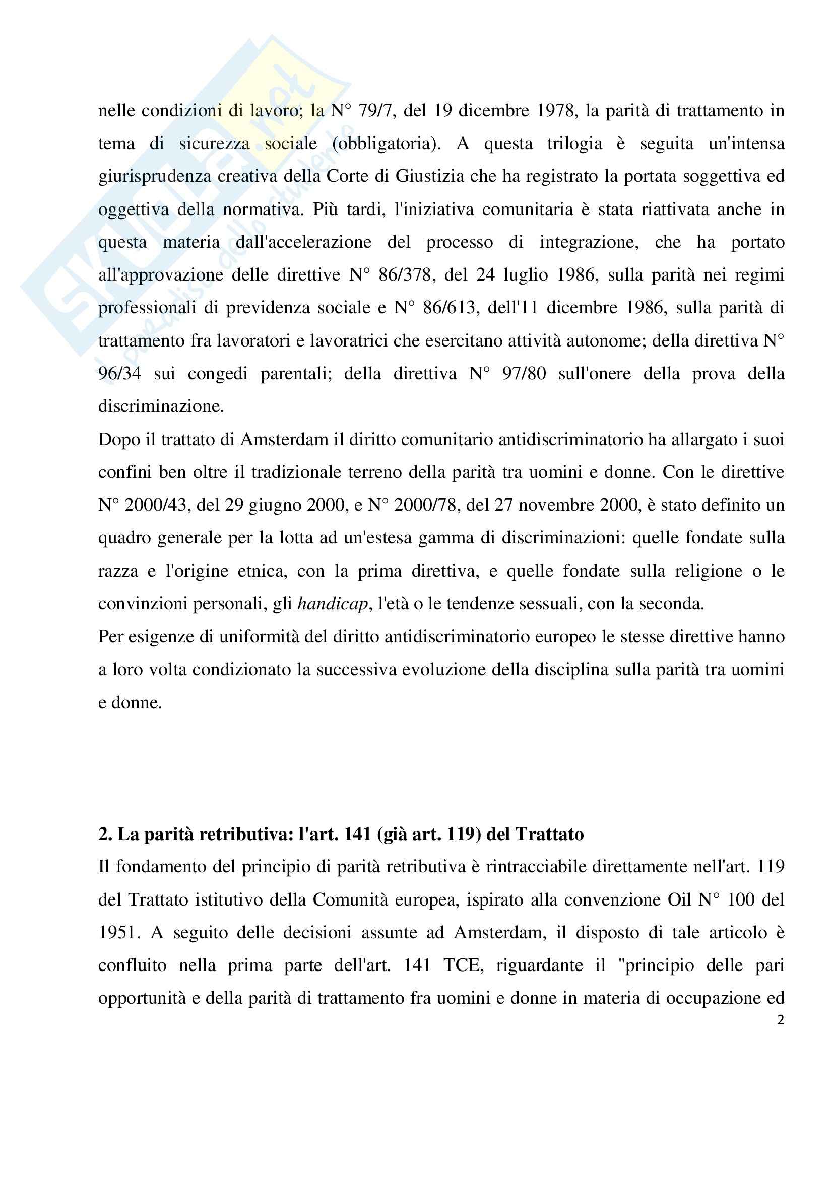 Diritto del lavoro della Comunità europea, Roccella, Treu - Appunti Pag. 2
