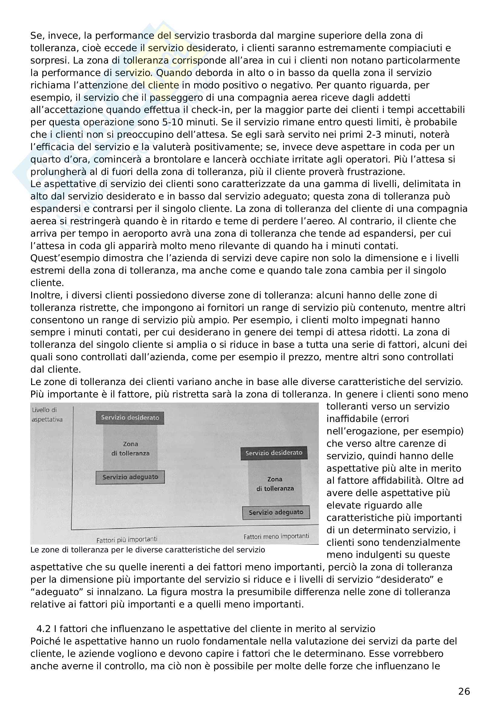 Riassunto esame Marketing e management dei servizi, prof. Bocconcelli, libro consigliato Marketing dei servizi, Zeithaml, Bitner, Gremler, Bonetti Pag. 26