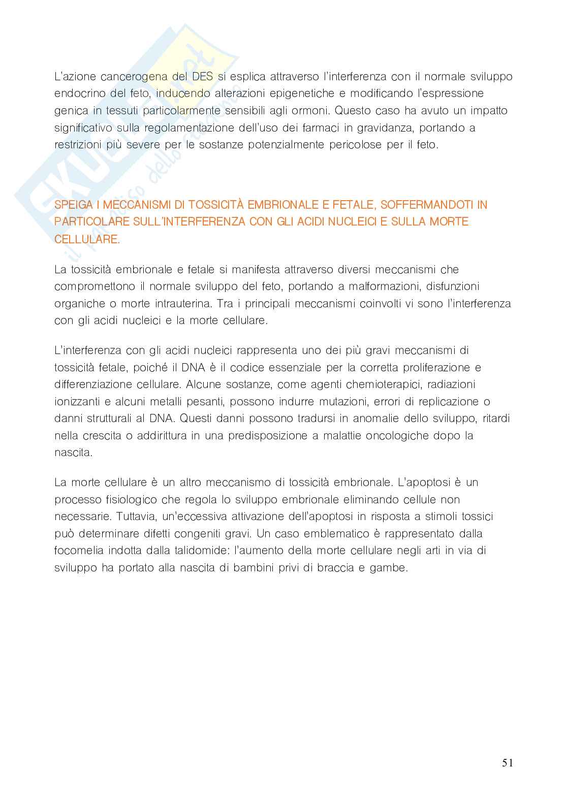 Domande e risposte Tossicologia Pag. 51