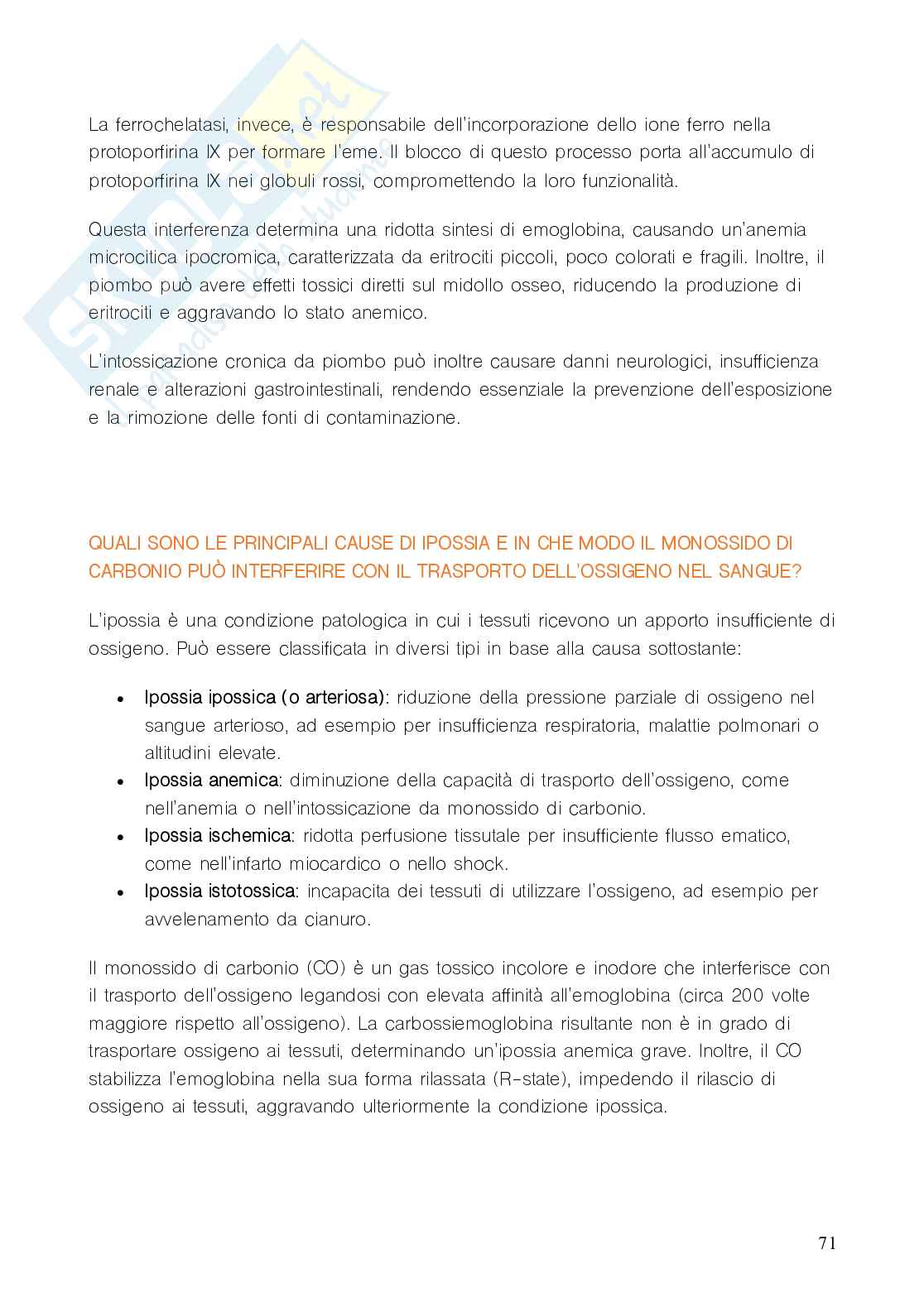 Domande e risposte Tossicologia Pag. 71