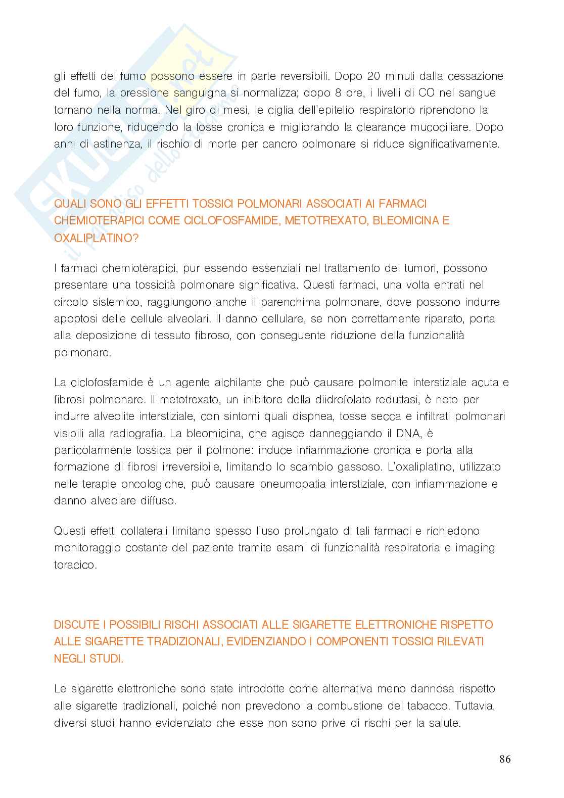 Domande e risposte Tossicologia Pag. 86