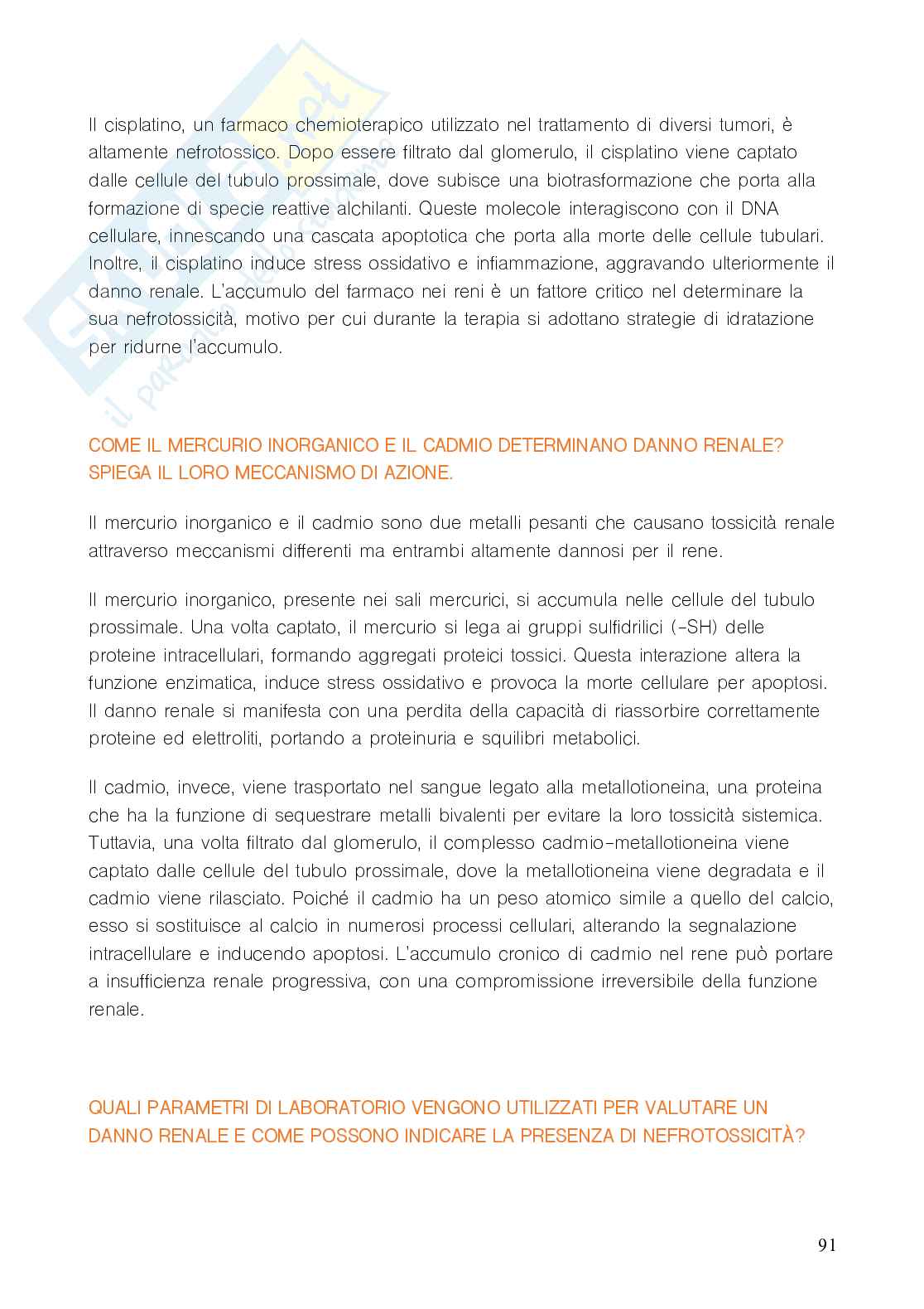 Domande e risposte Tossicologia Pag. 91