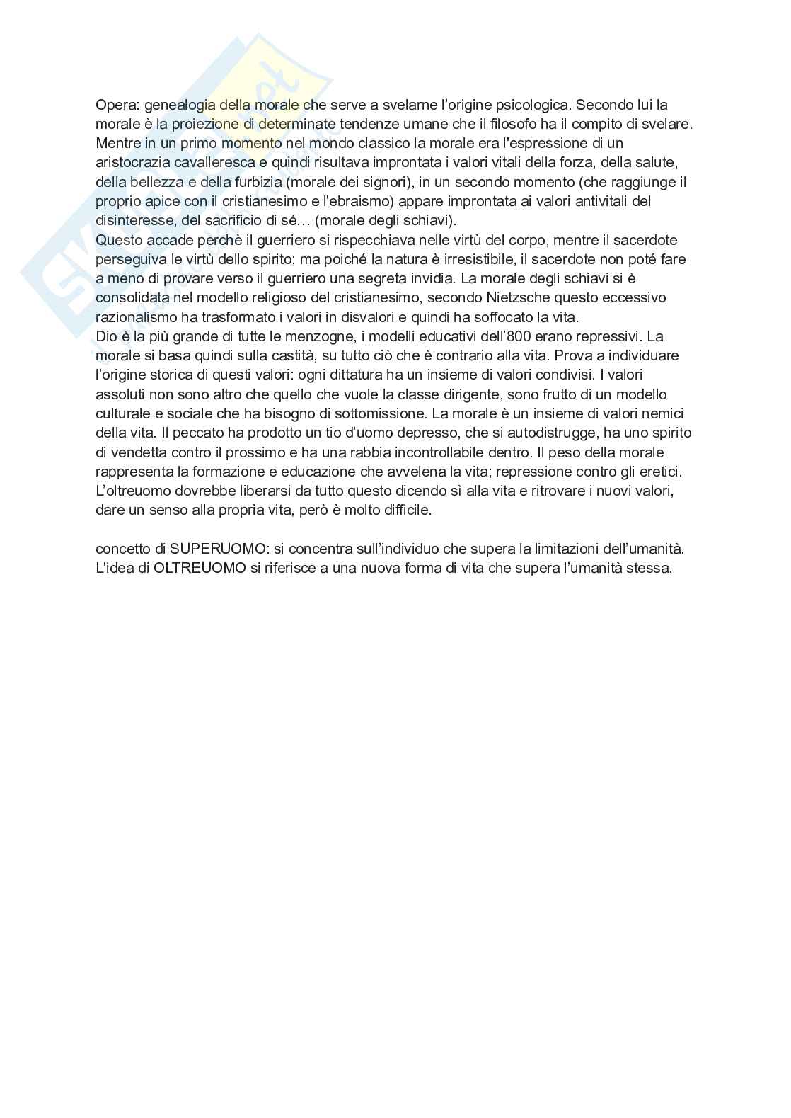 Nietzsche, Friedrich Willhelm - Vita e pensiero filosofico (2) Pag. 6