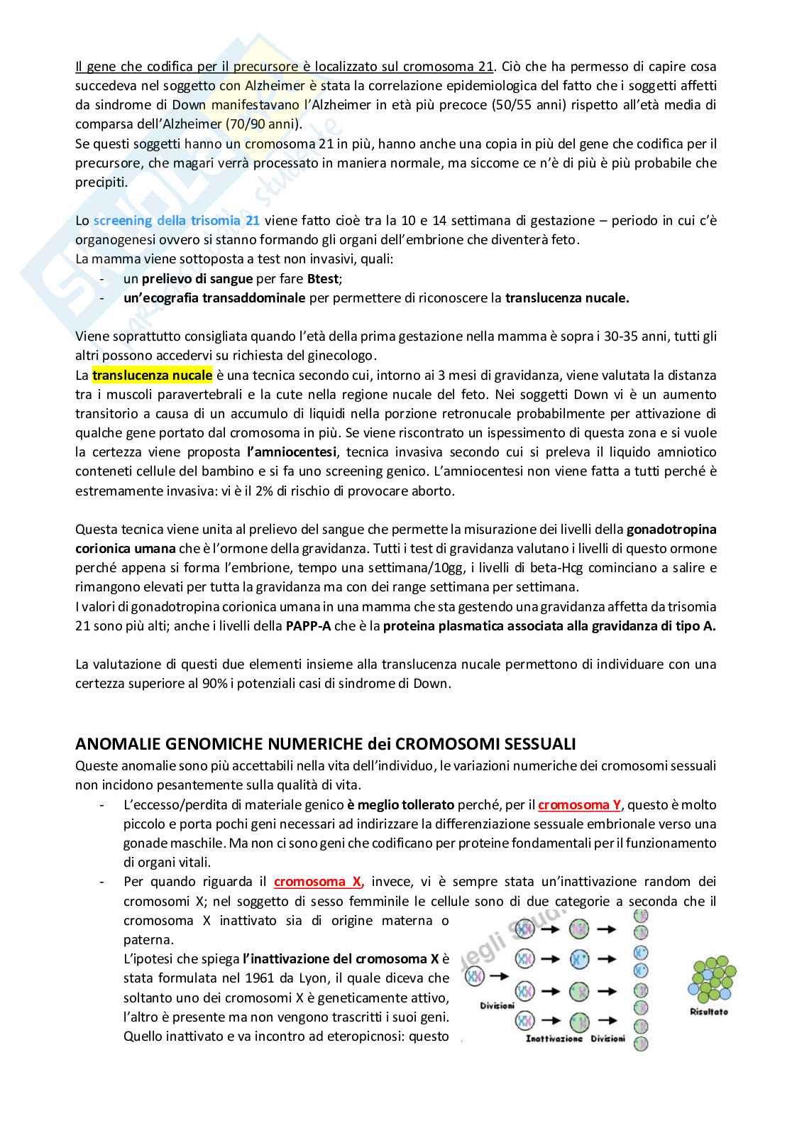 Patologie genetiche e patologia prenatale  Pag. 6
