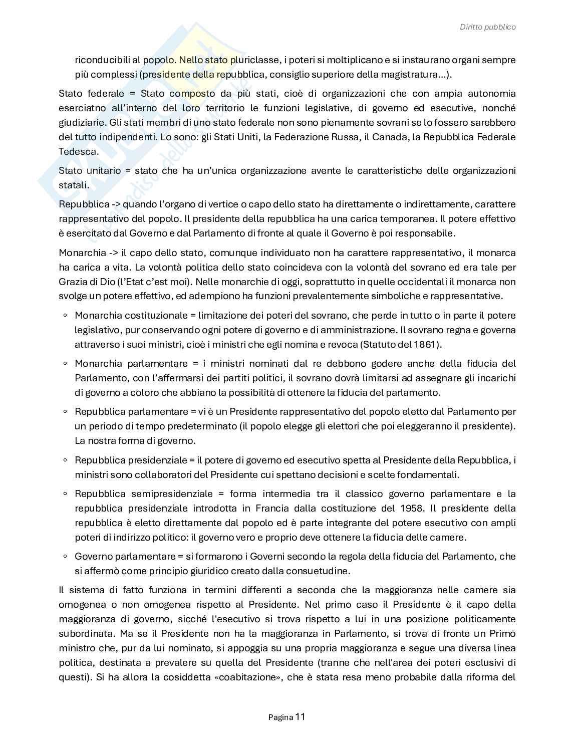 Riassunto esame Diritto pubblico, Prof. Carnaghi Andrea, libro consigliato Lineamenti di diritto pubblico, Falcon Pag. 11