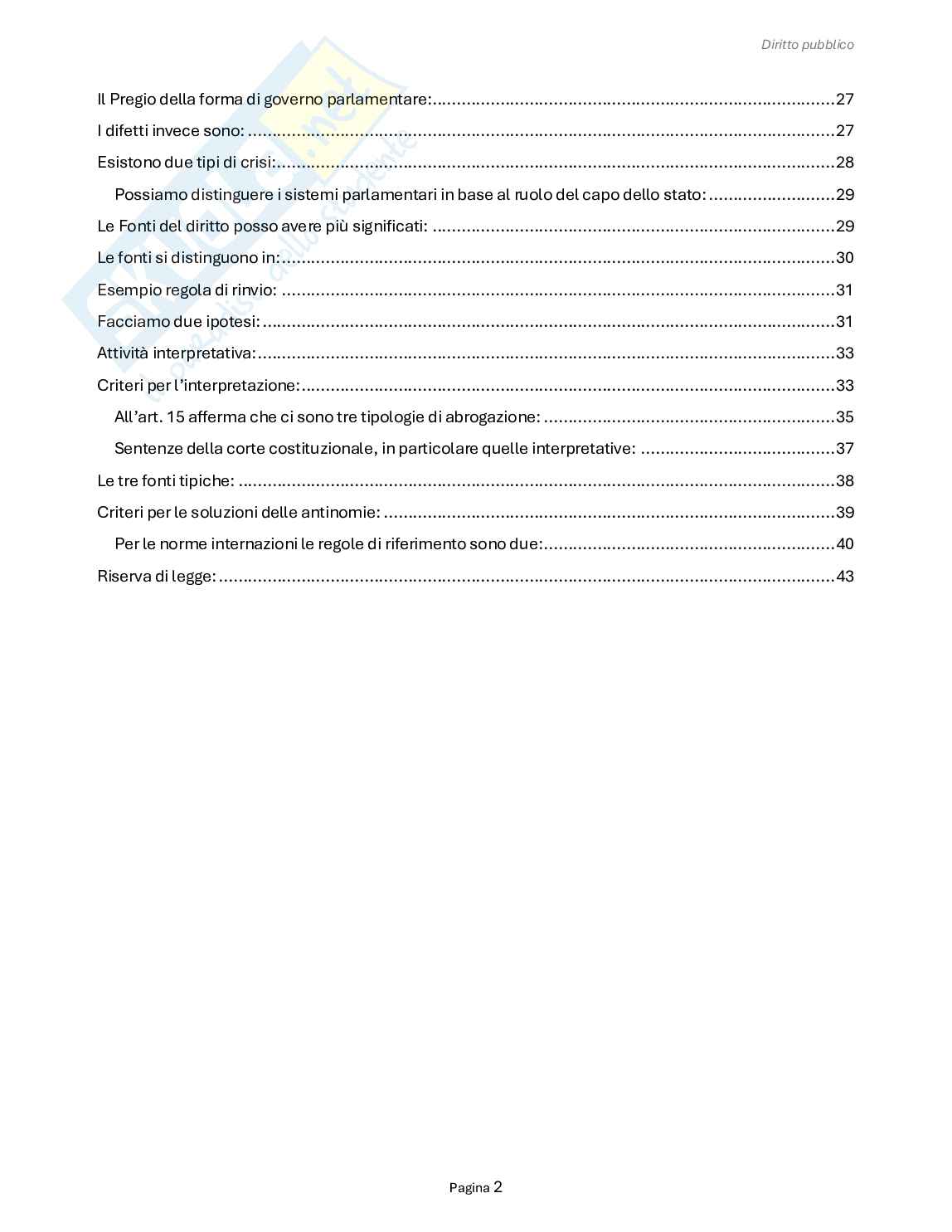 Riassunto esame Diritto pubblico, Prof. Carnaghi Andrea, libro consigliato Lineamenti di diritto pubblico, Falcon Pag. 2